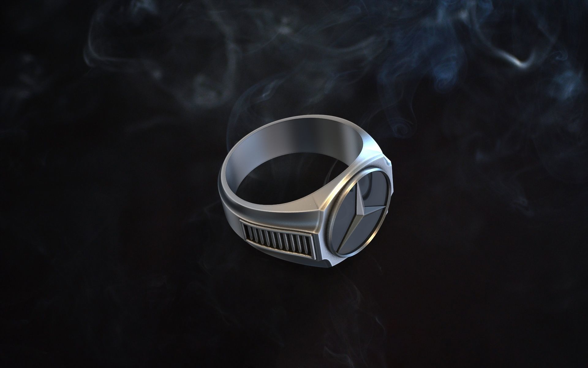 ring Mercedes 3D print model_9