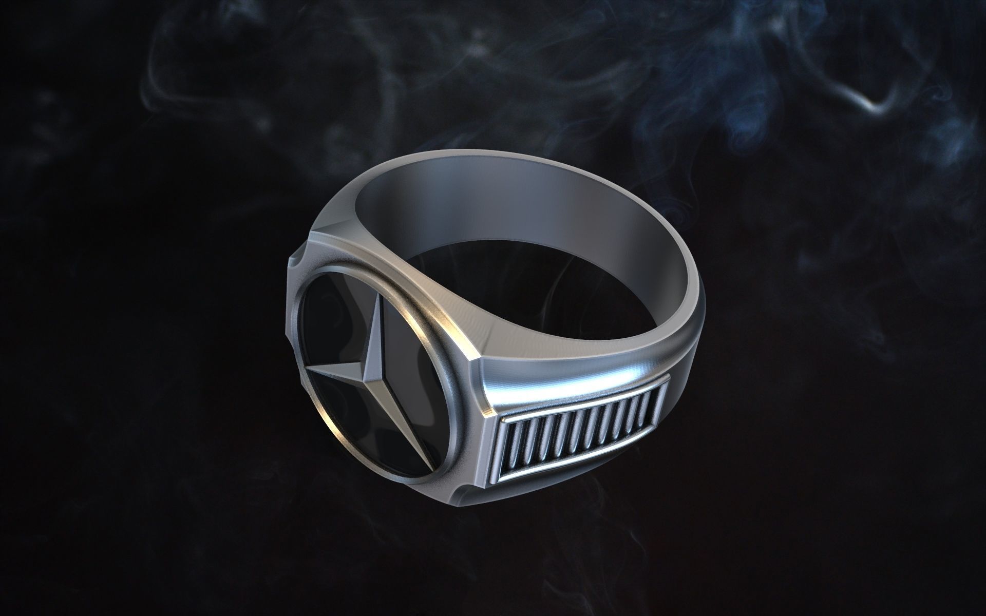 ring Mercedes 3D print model_2