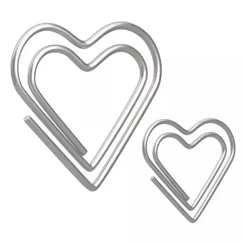 Paper Clip Heart Shape Metal