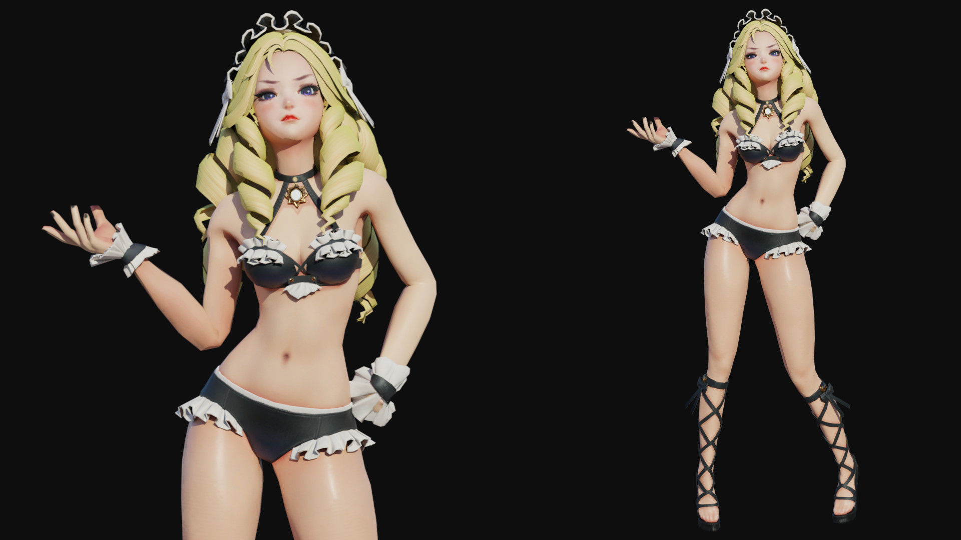 Brigitte Female Low-poly 3D model_3