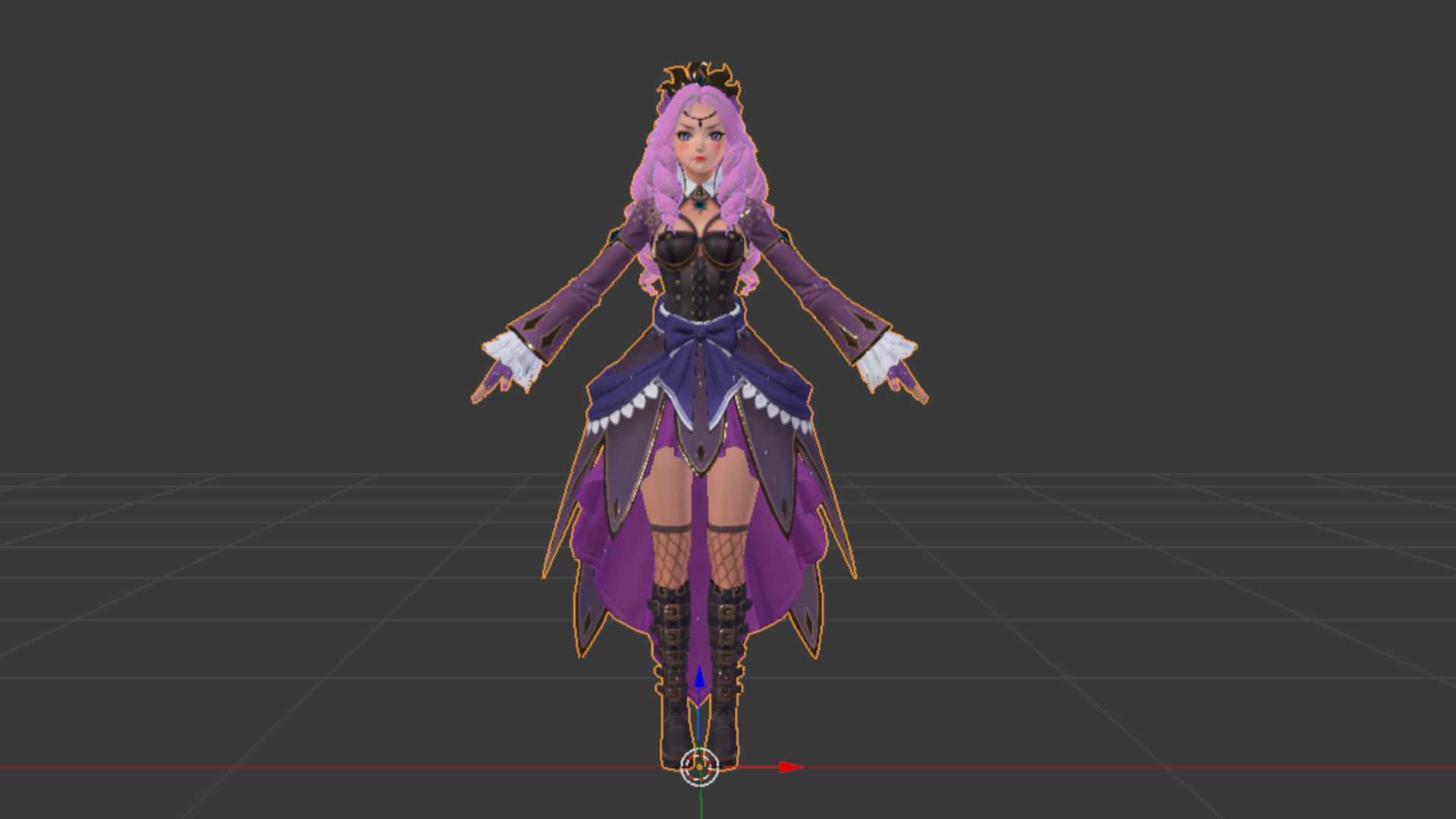 Brigitte Female Low-poly 3D model_4