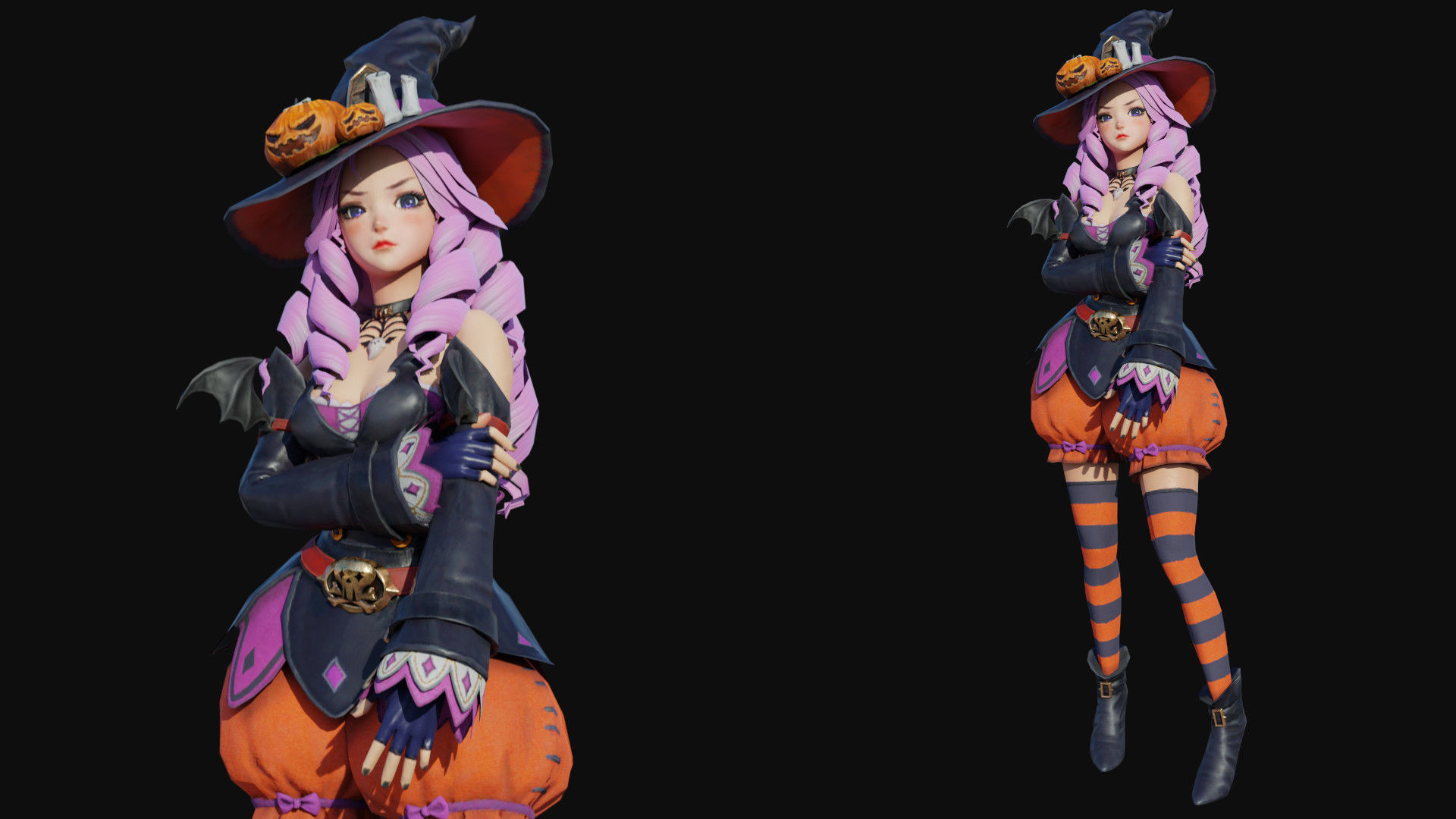 Brigitte Female Low-poly 3D model_2