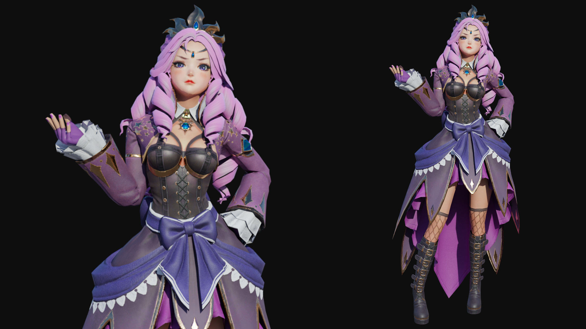 Brigitte Female Low-poly 3D model_1