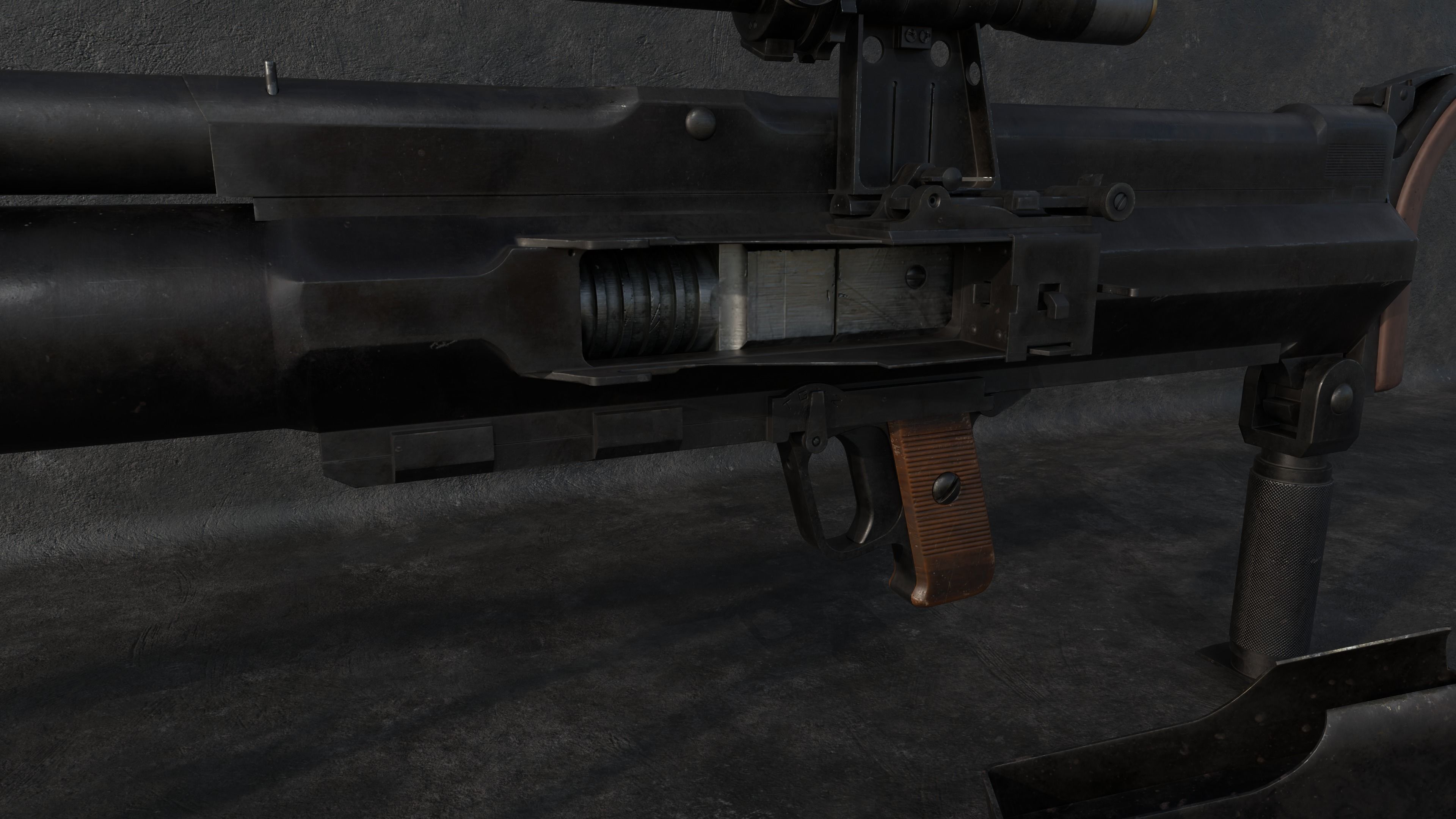 36M antitank rifle Low-poly 3D model_8