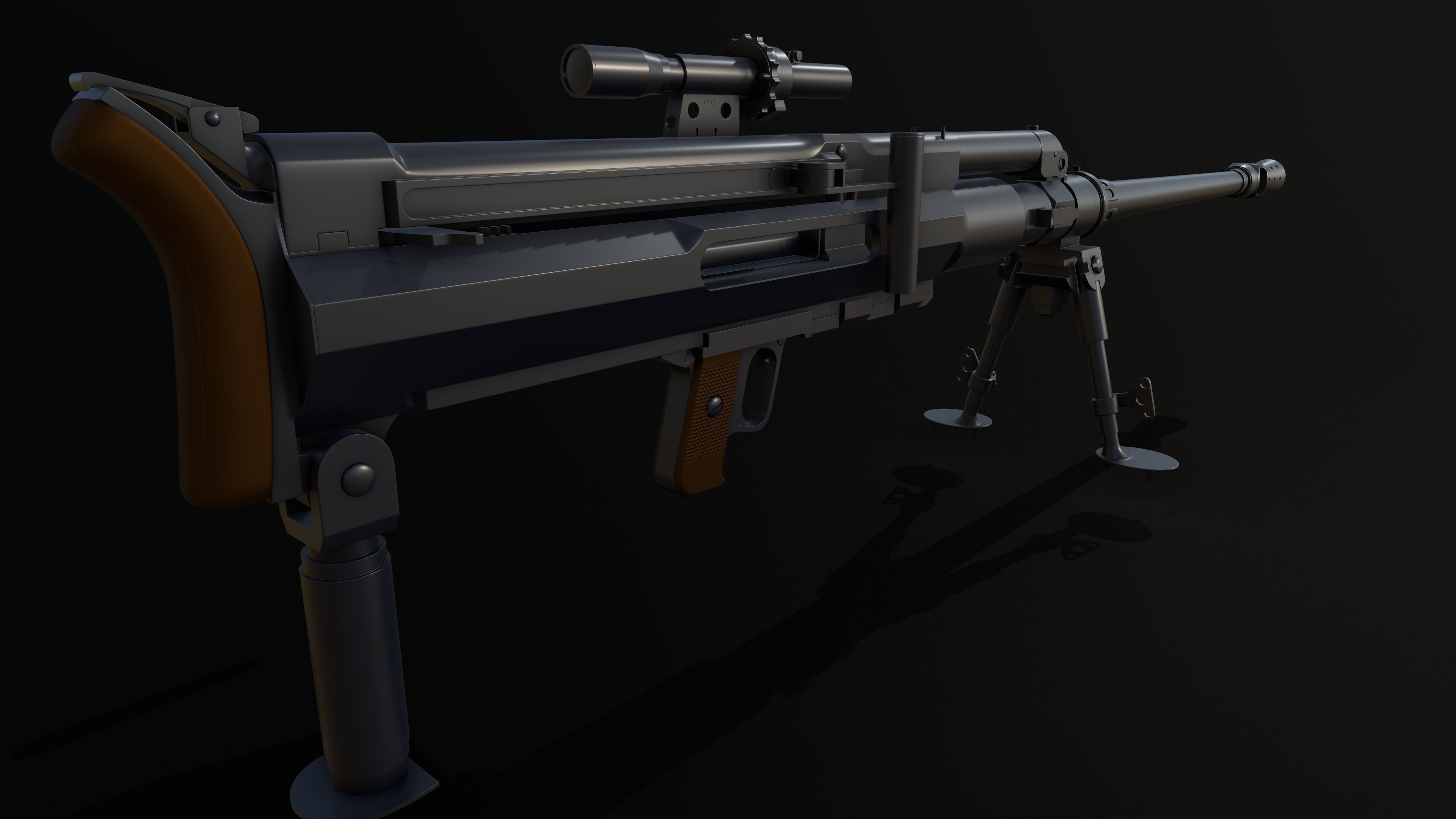 36M antitank rifle Low-poly 3D model_13