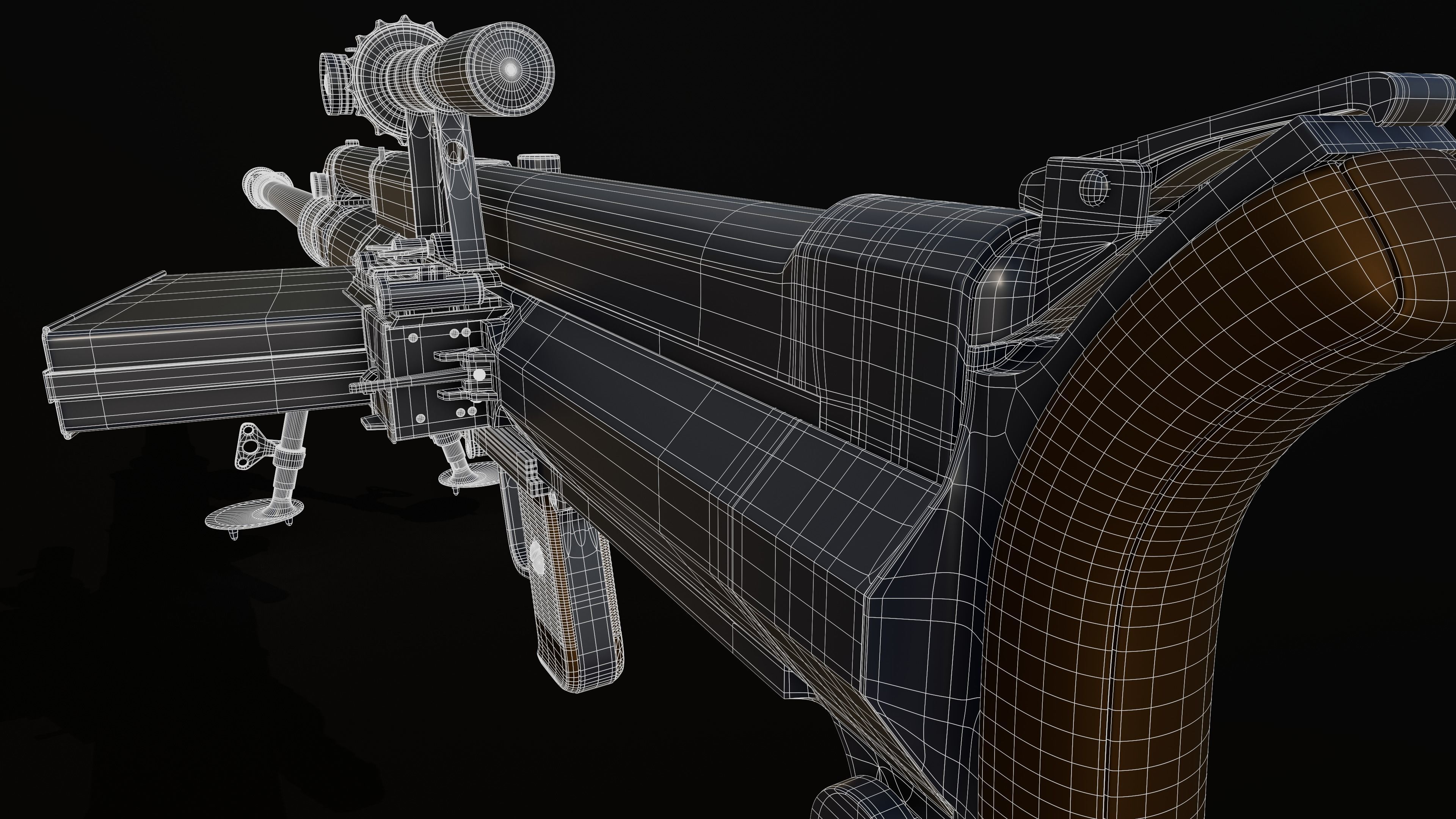 36M antitank rifle Low-poly 3D model_20