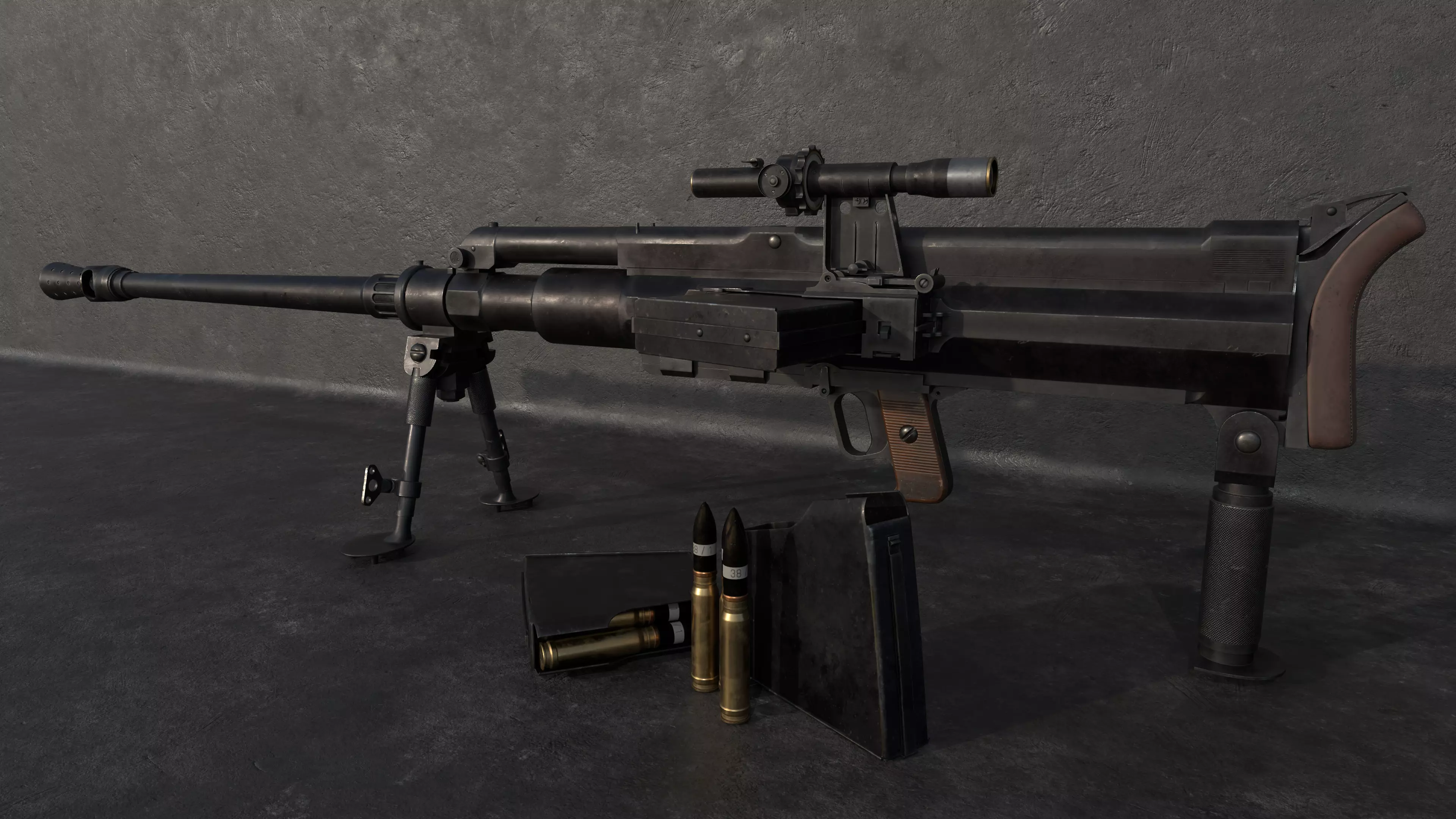 36M antitank rifle Low-poly 3D model_0