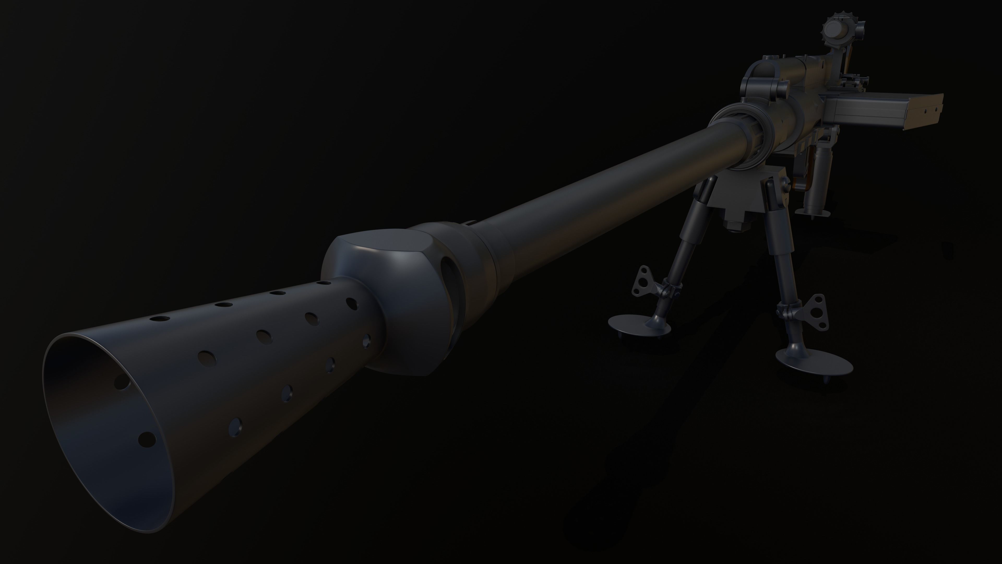 36M antitank rifle Low-poly 3D model_15
