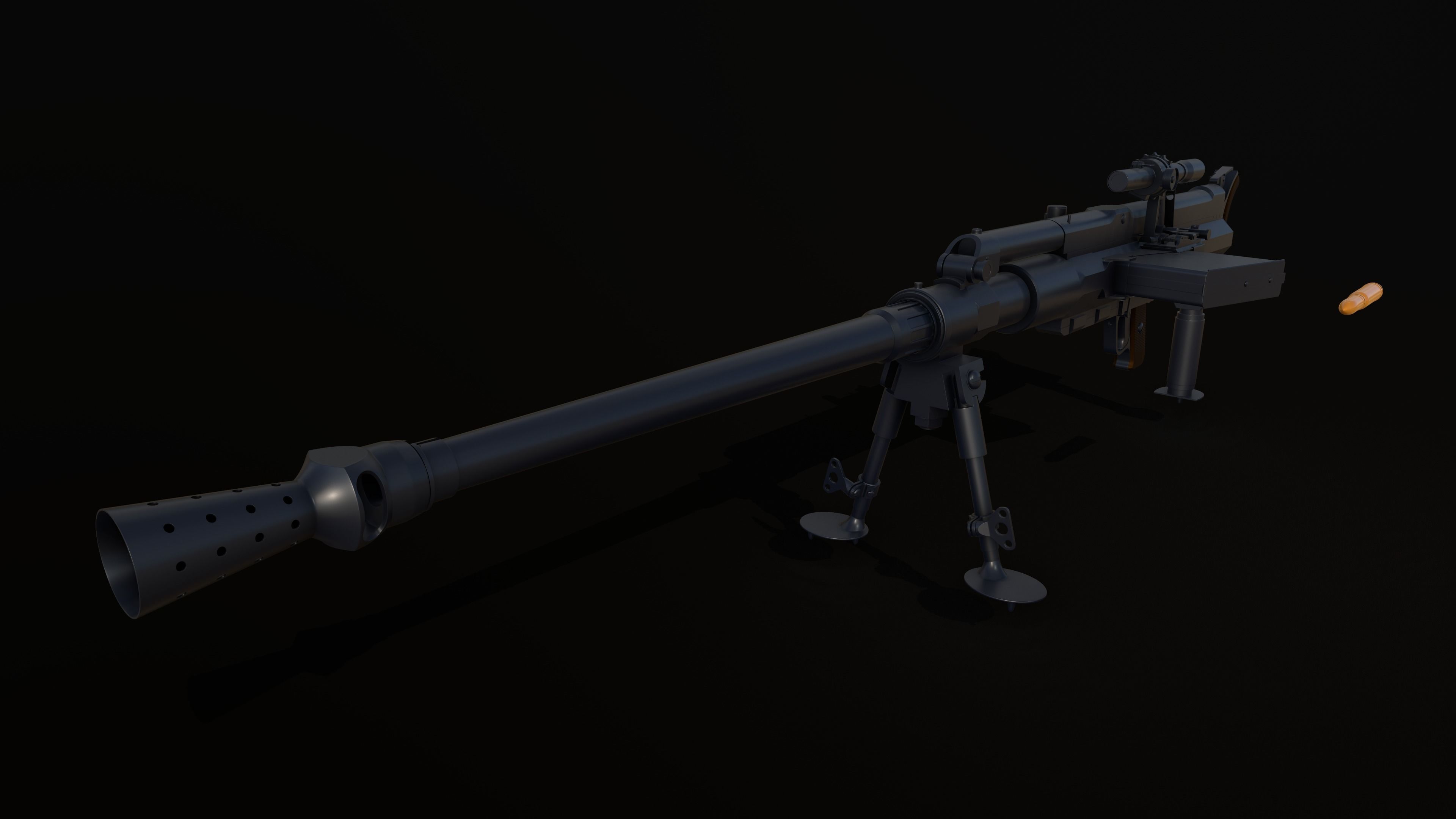 36M antitank rifle Low-poly 3D model_11