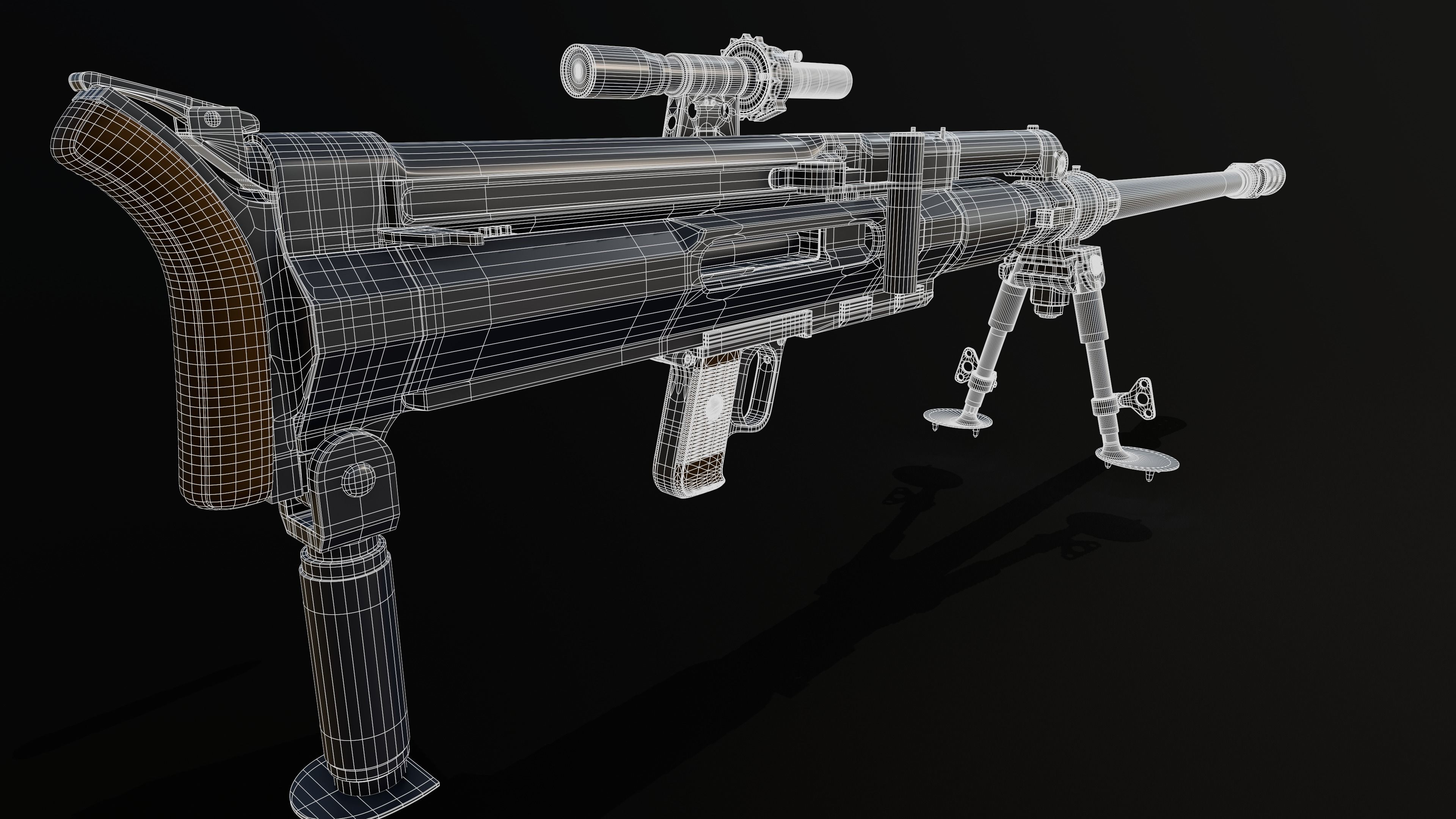 36M antitank rifle Low-poly 3D model_14