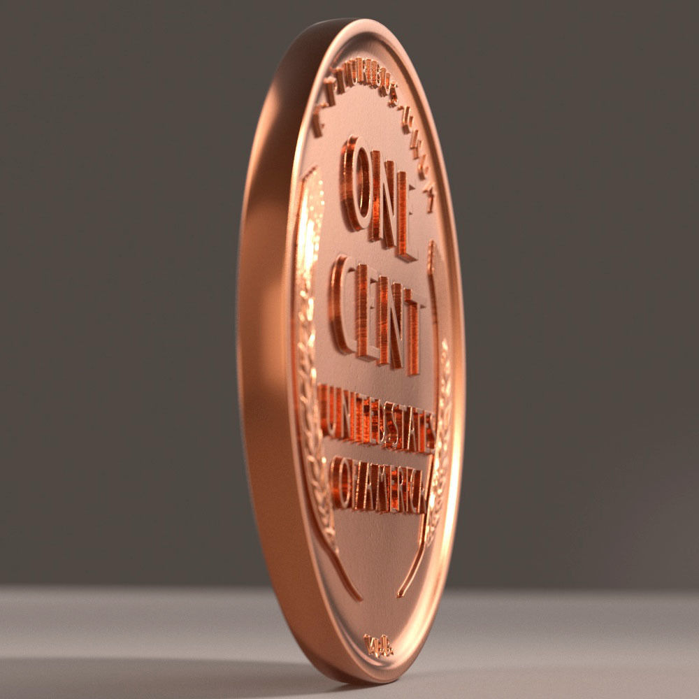 Lincoln Penny 1909 3D model_8