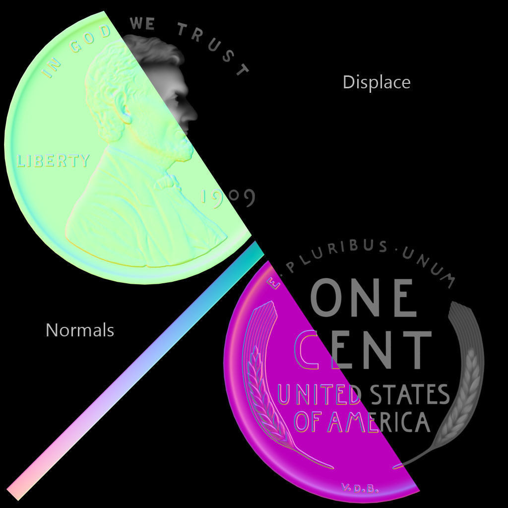 Lincoln Penny 1909 3D model_12