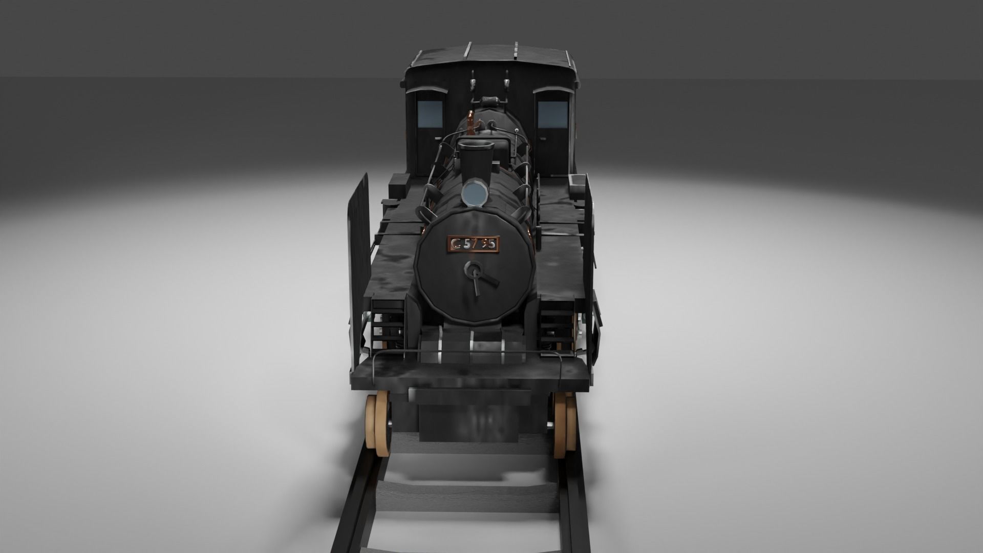 Locomotive c5795 PBR Low poly game ready Low-poly 3D model_5