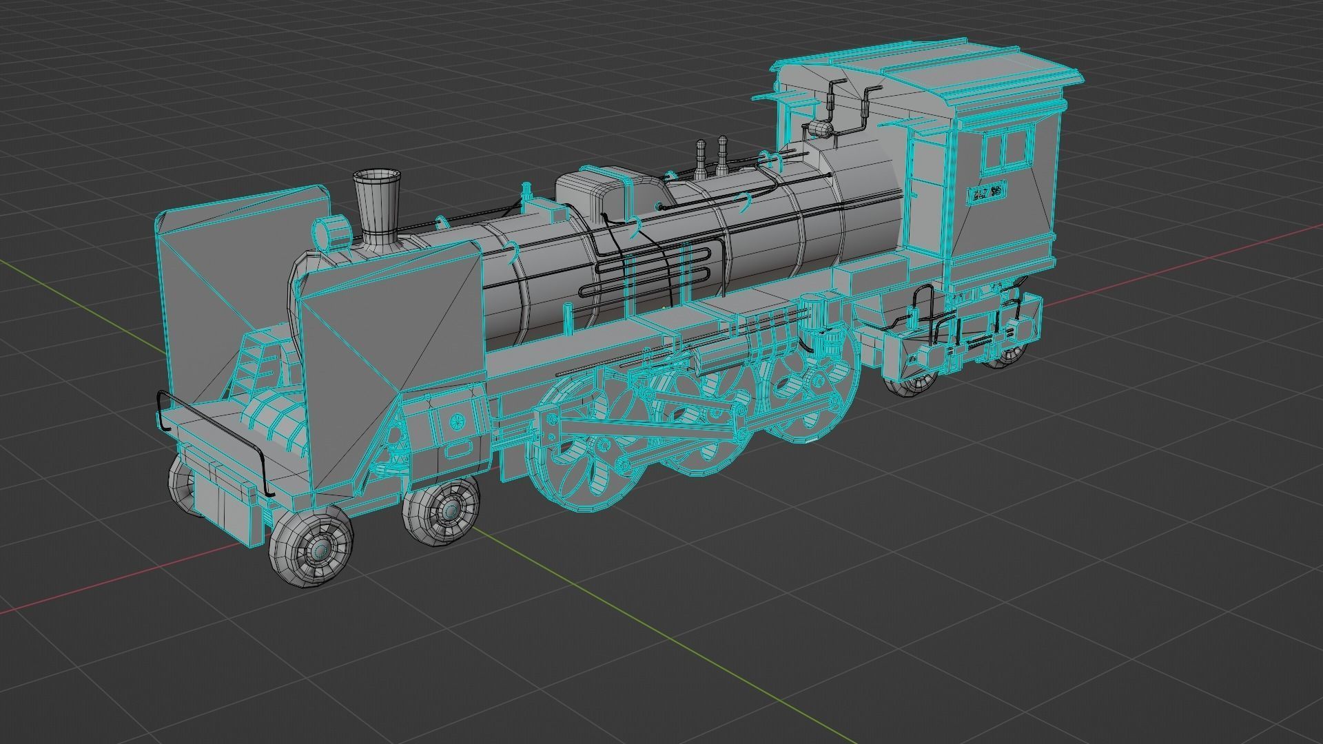 Locomotive c5795 PBR Low poly game ready Low-poly 3D model_17