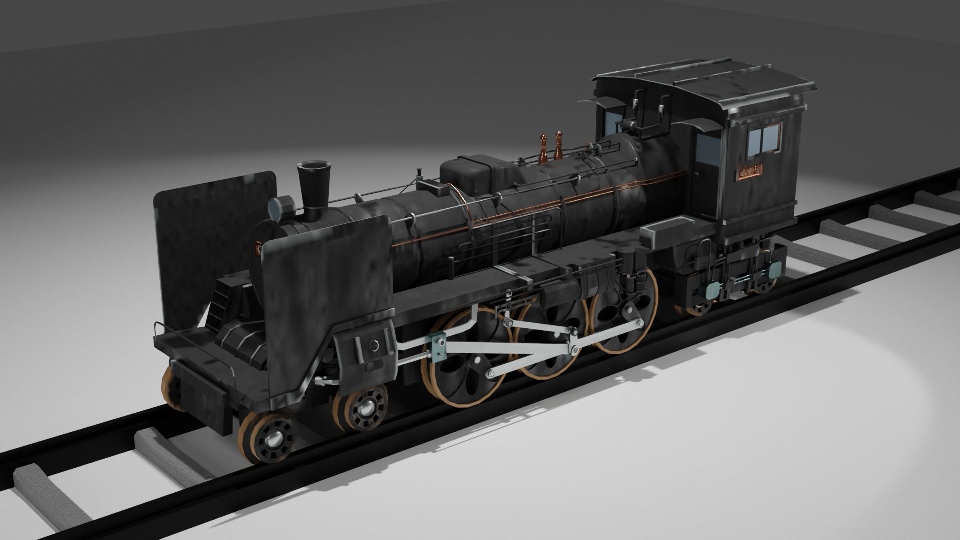 Locomotive c5795 PBR Low poly game ready Low-poly 3D model_1