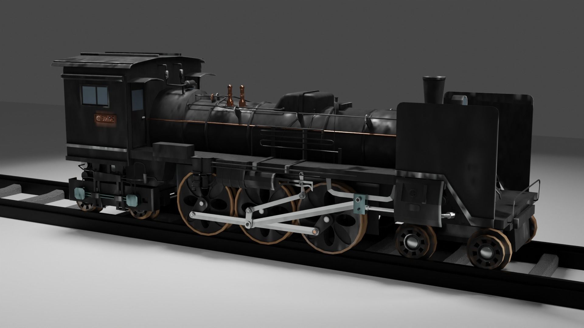 Locomotive c5795 PBR Low poly game ready Low-poly 3D model_4
