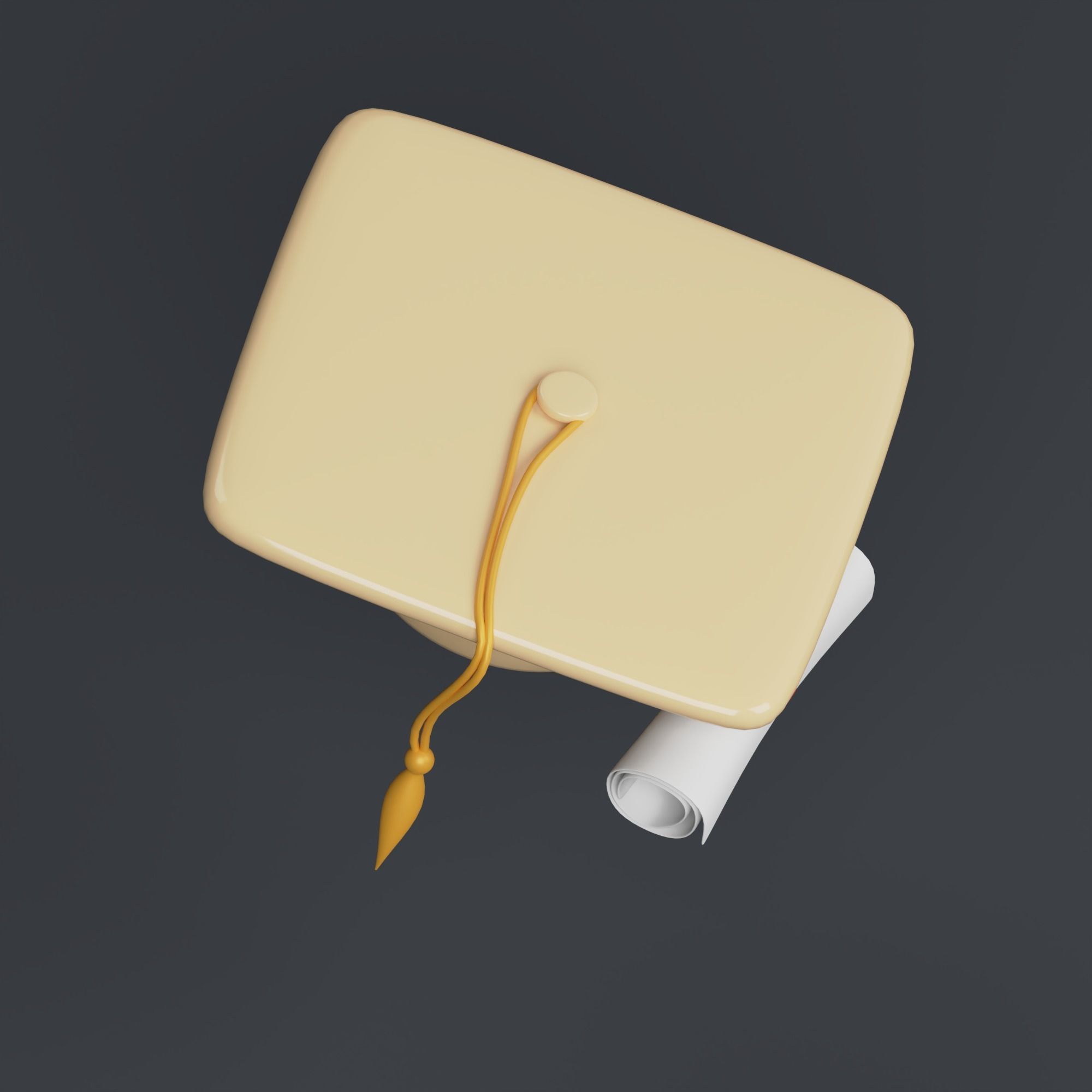 Diploma - stylized icon 3D model_3