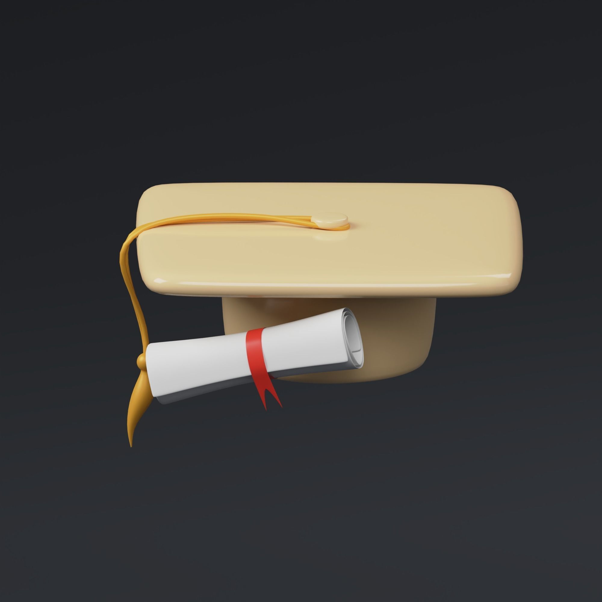 Diploma - stylized icon 3D model_1