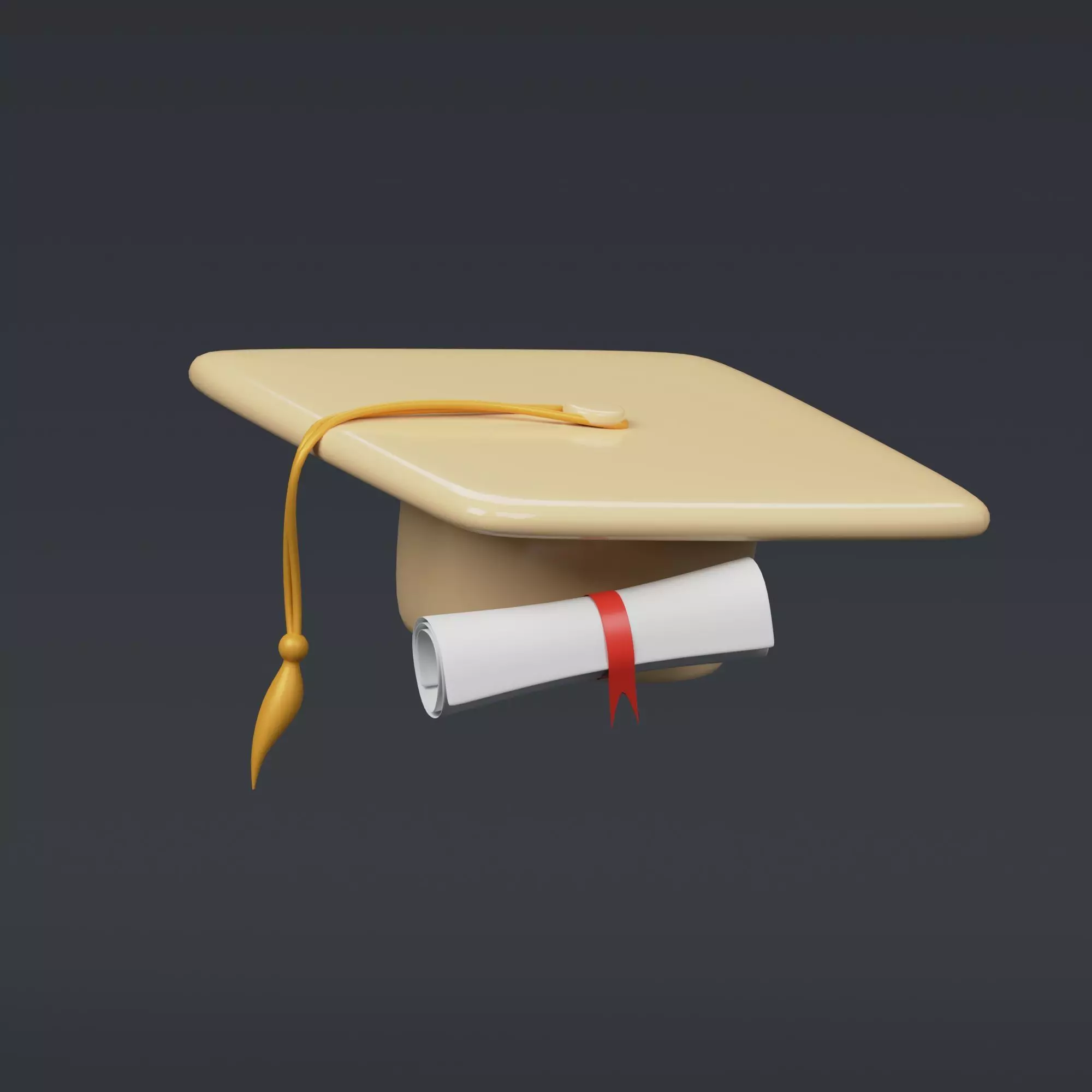 Diploma - stylized icon 3D model_0