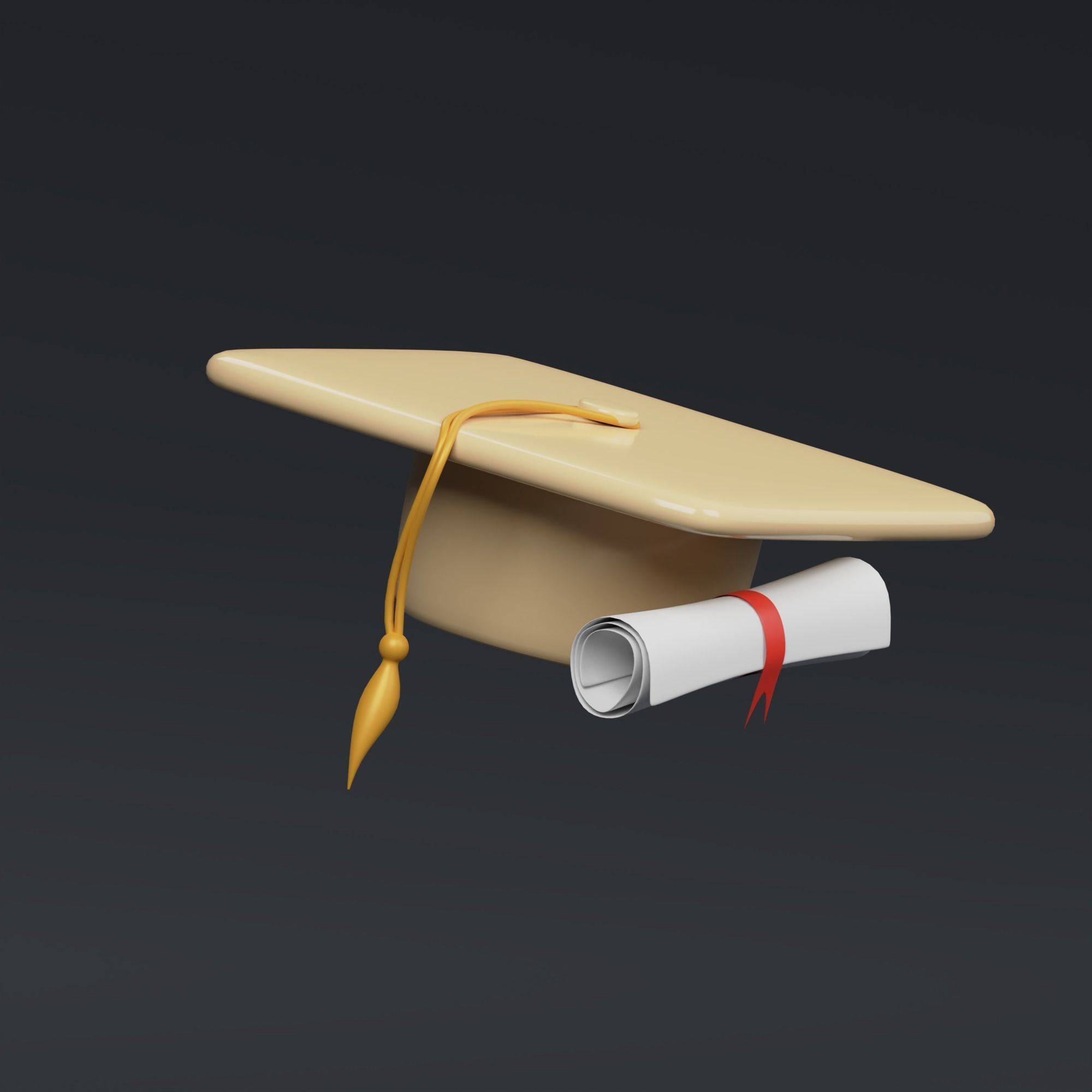 Diploma - stylized icon 3D model_2