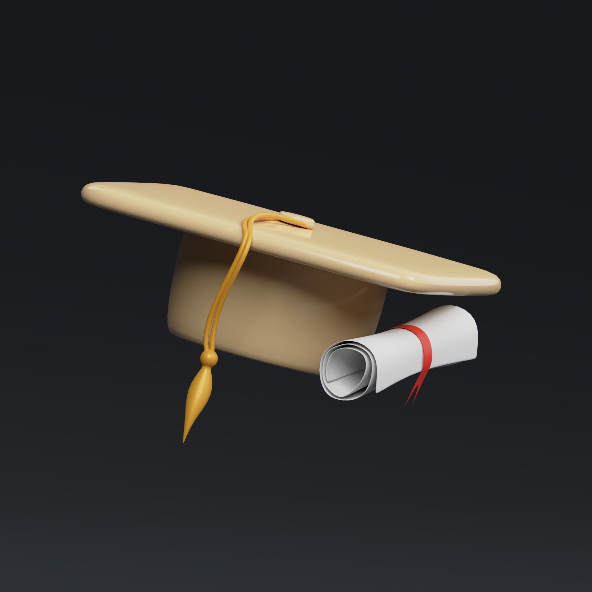 Diploma - stylized icon 3D model_6