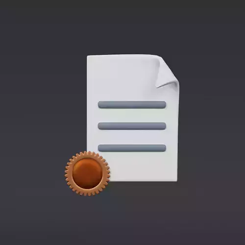Certificate - stylized icon 3D model