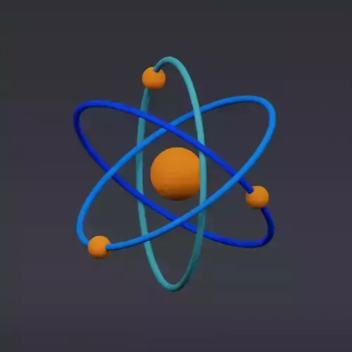 Atom - stylized icon 3D model