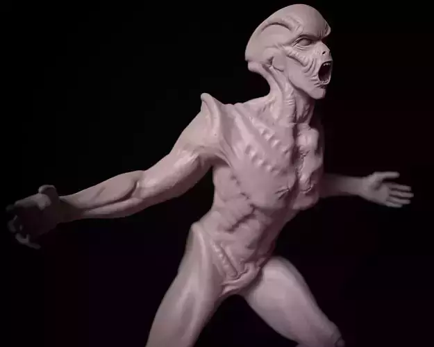 ALien statue of humanoid
