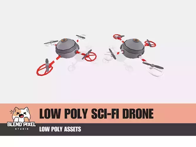 Low Poly Sci-Fi Drone