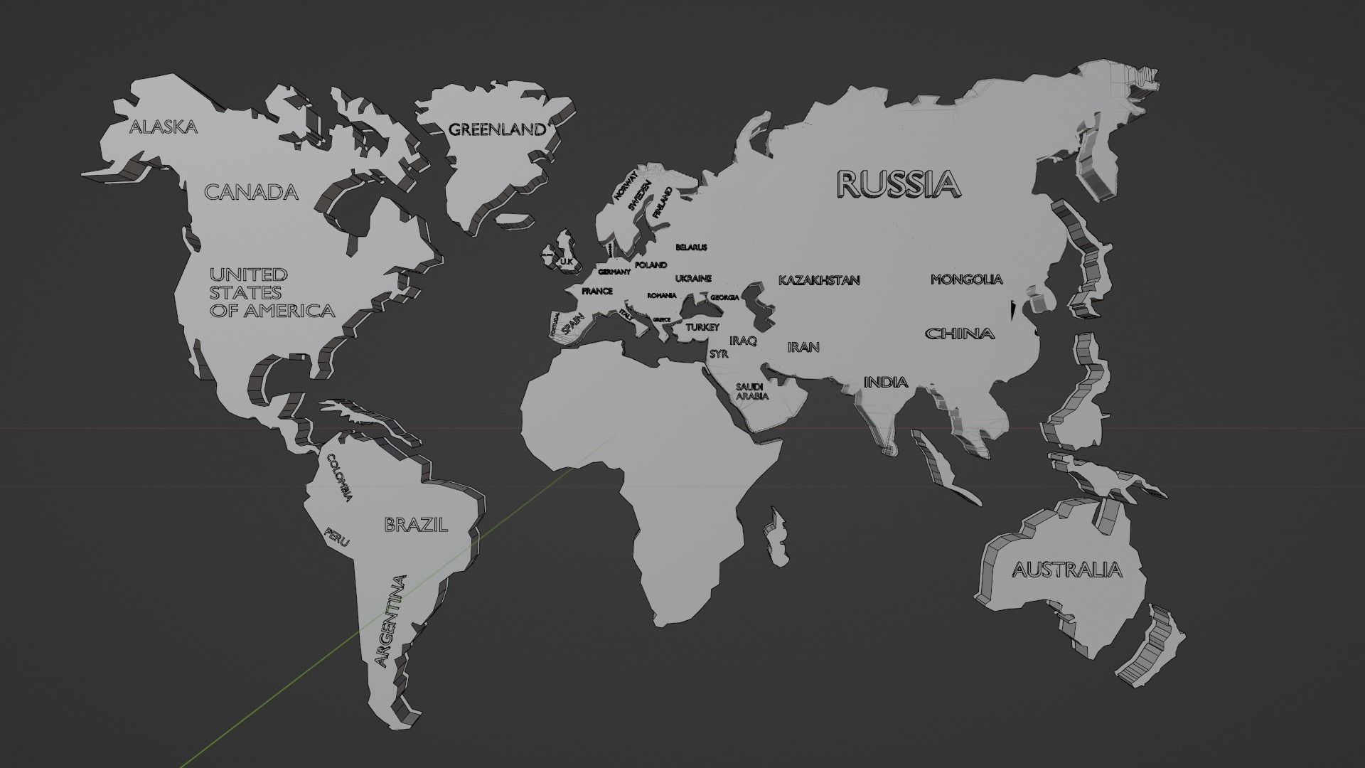 World Map 3D Model Low-poly 3D model_2