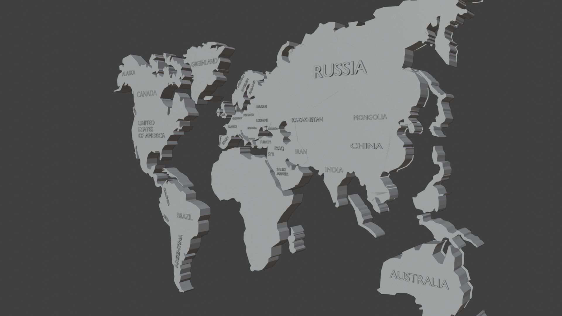 World Map 3D Model Low-poly 3D model_5