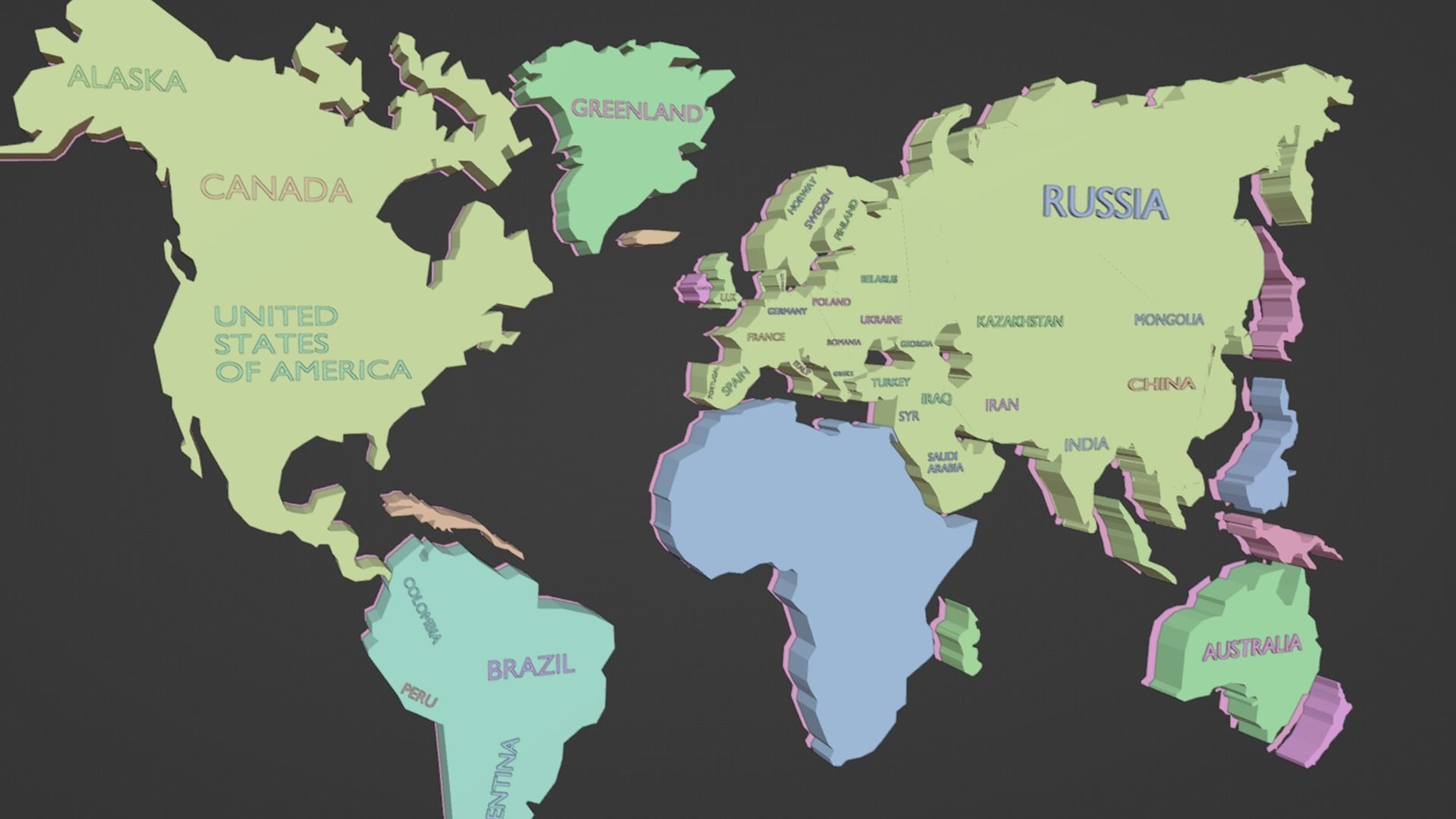 World Map 3D Model Low-poly 3D model_4