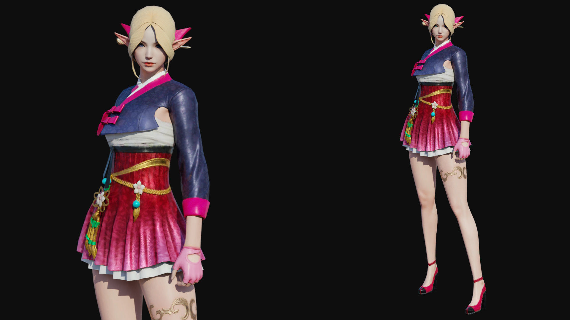 Seris Female Low-poly 3D model_2