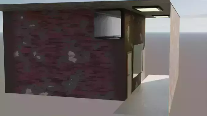 Old Run-Down Security Room Low-poly 3D model