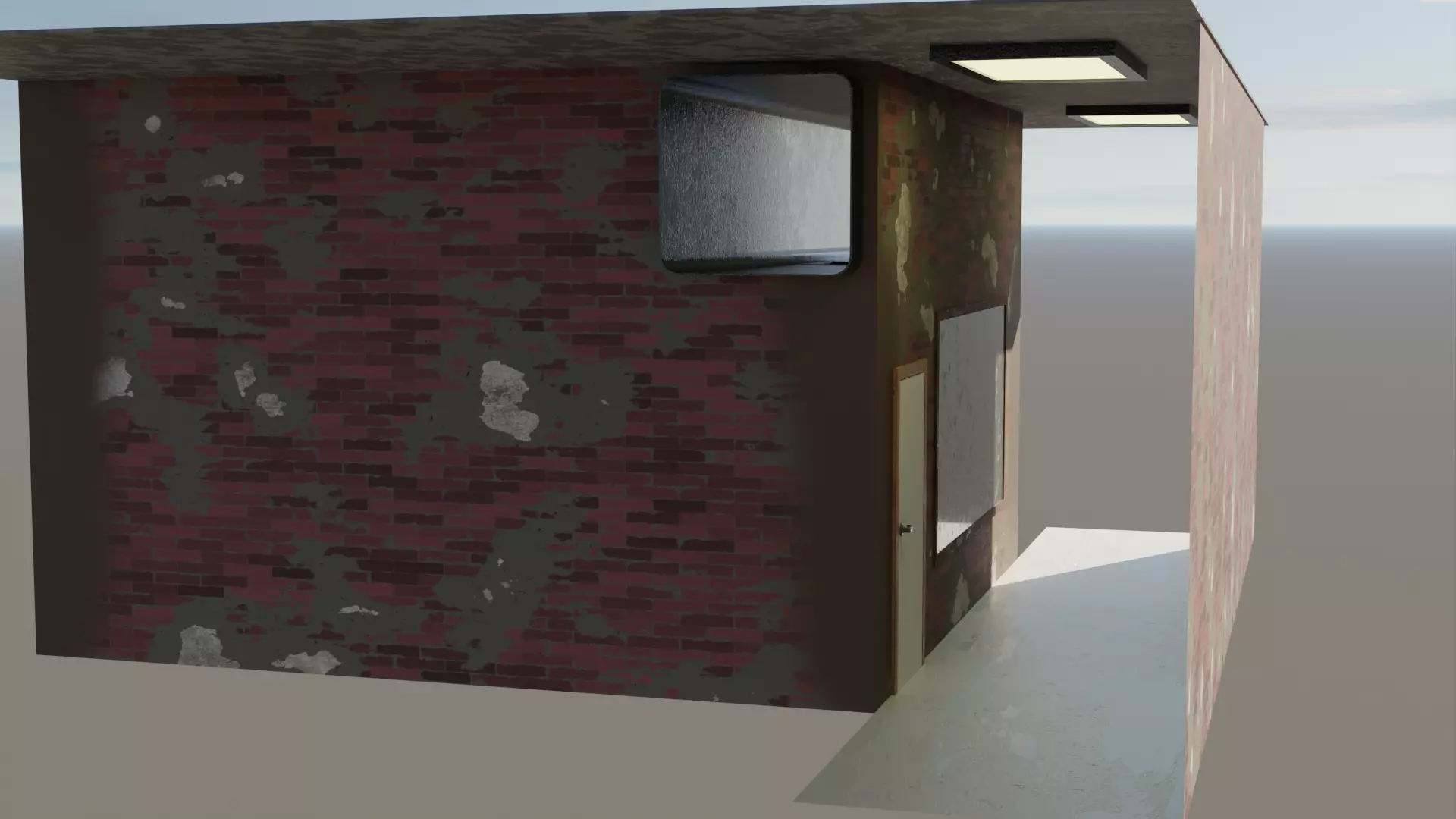 Old Run-Down Security Room Low-poly 3D model