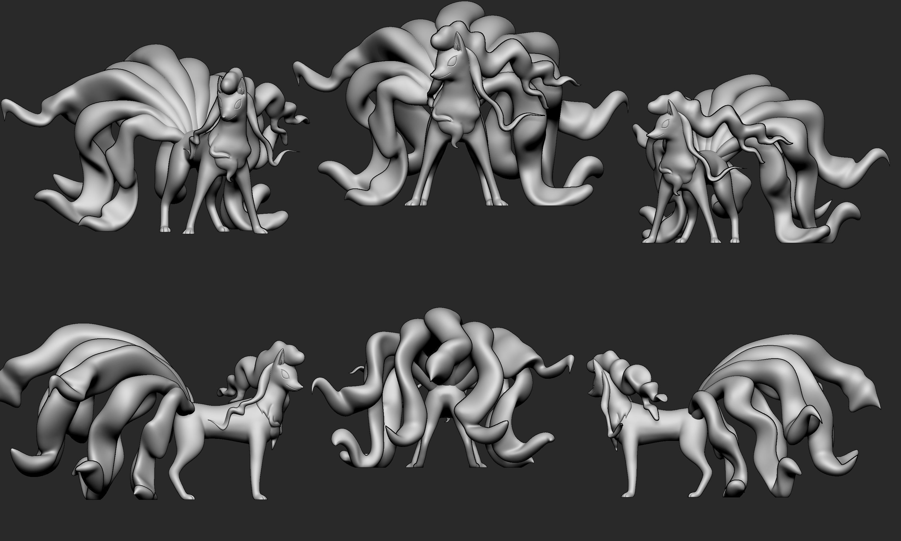 Pokemon - Vulpix and Ninetales both forms with 2 poses 3D print model_20