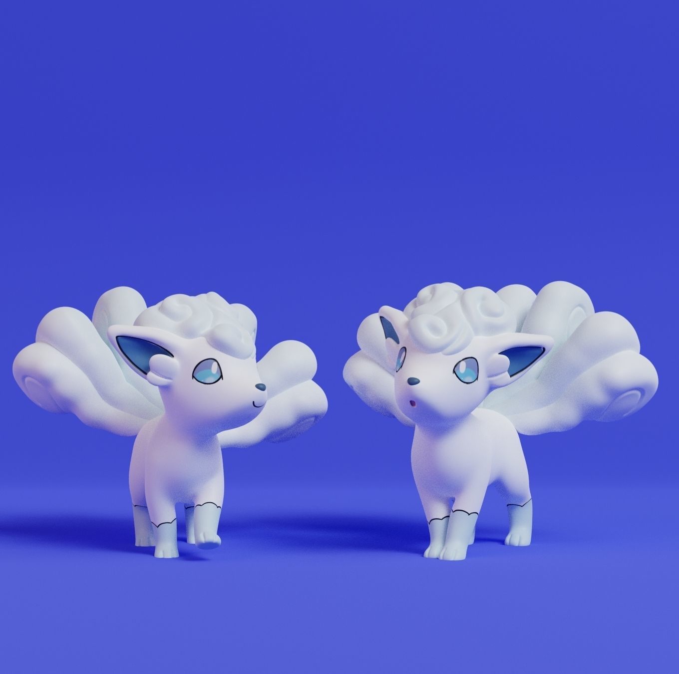 Pokemon - Vulpix and Ninetales both forms with 2 poses 3D print model_11