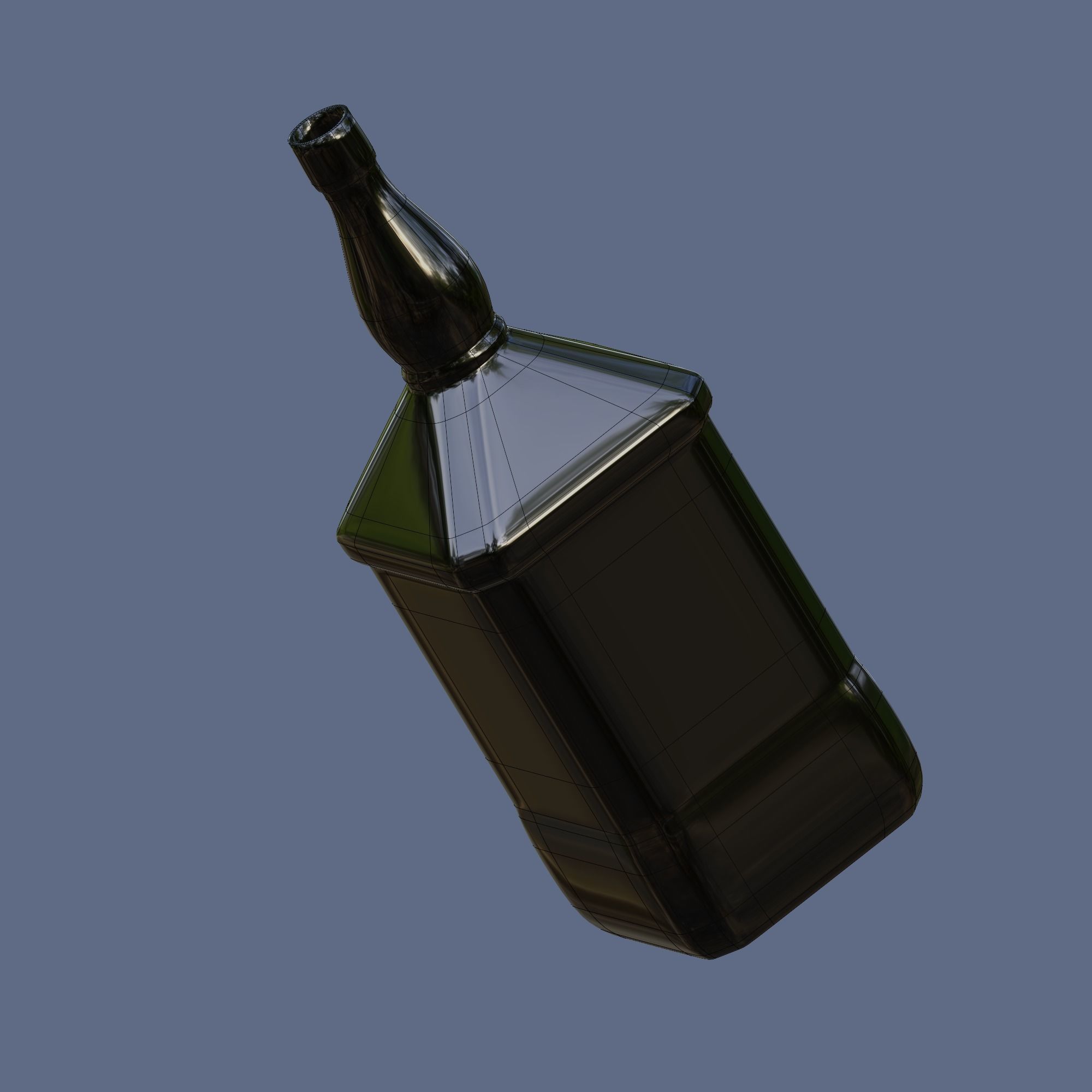 Whiskey glass bottle floating in air 3D model_12