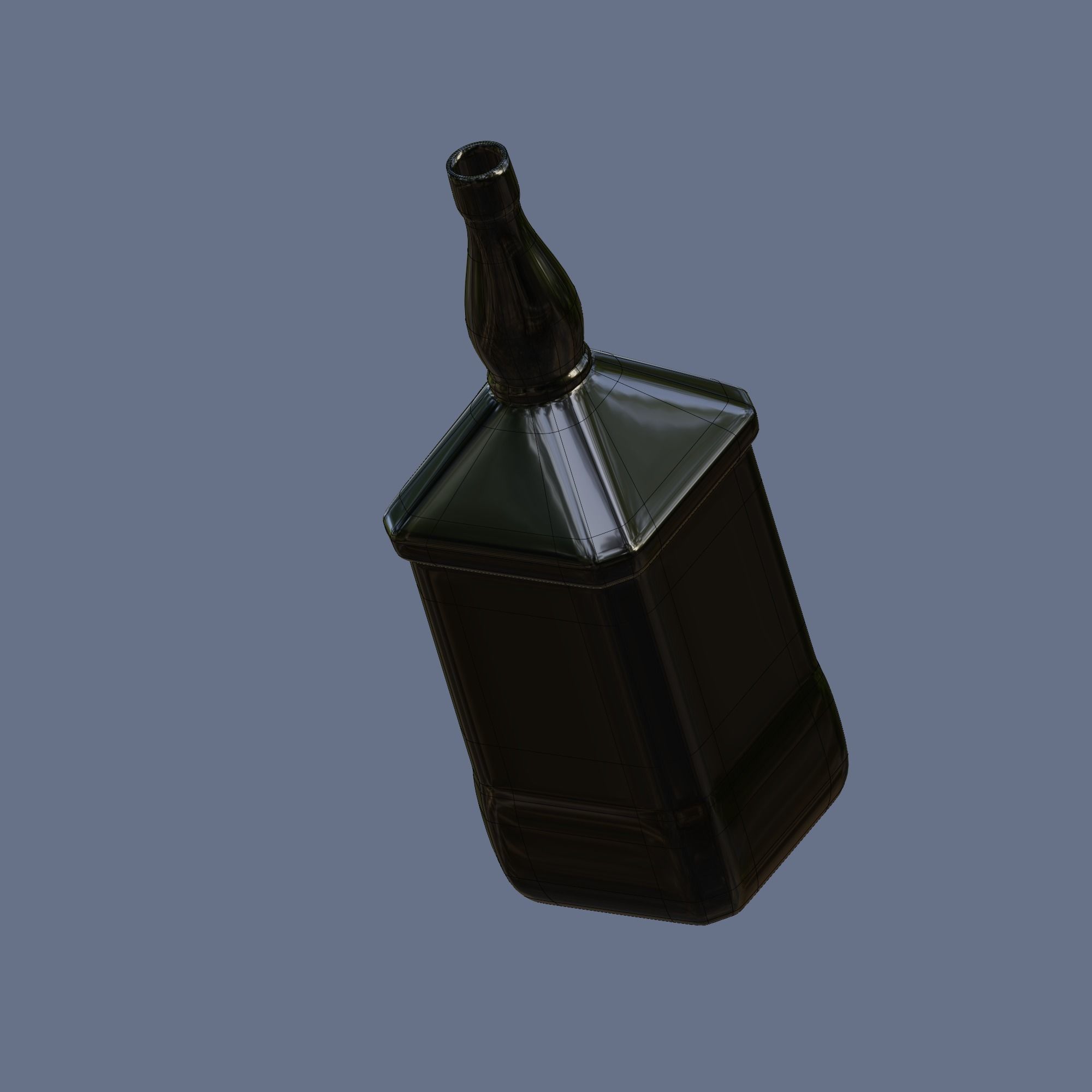 Whiskey glass bottle floating in air 3D model_13
