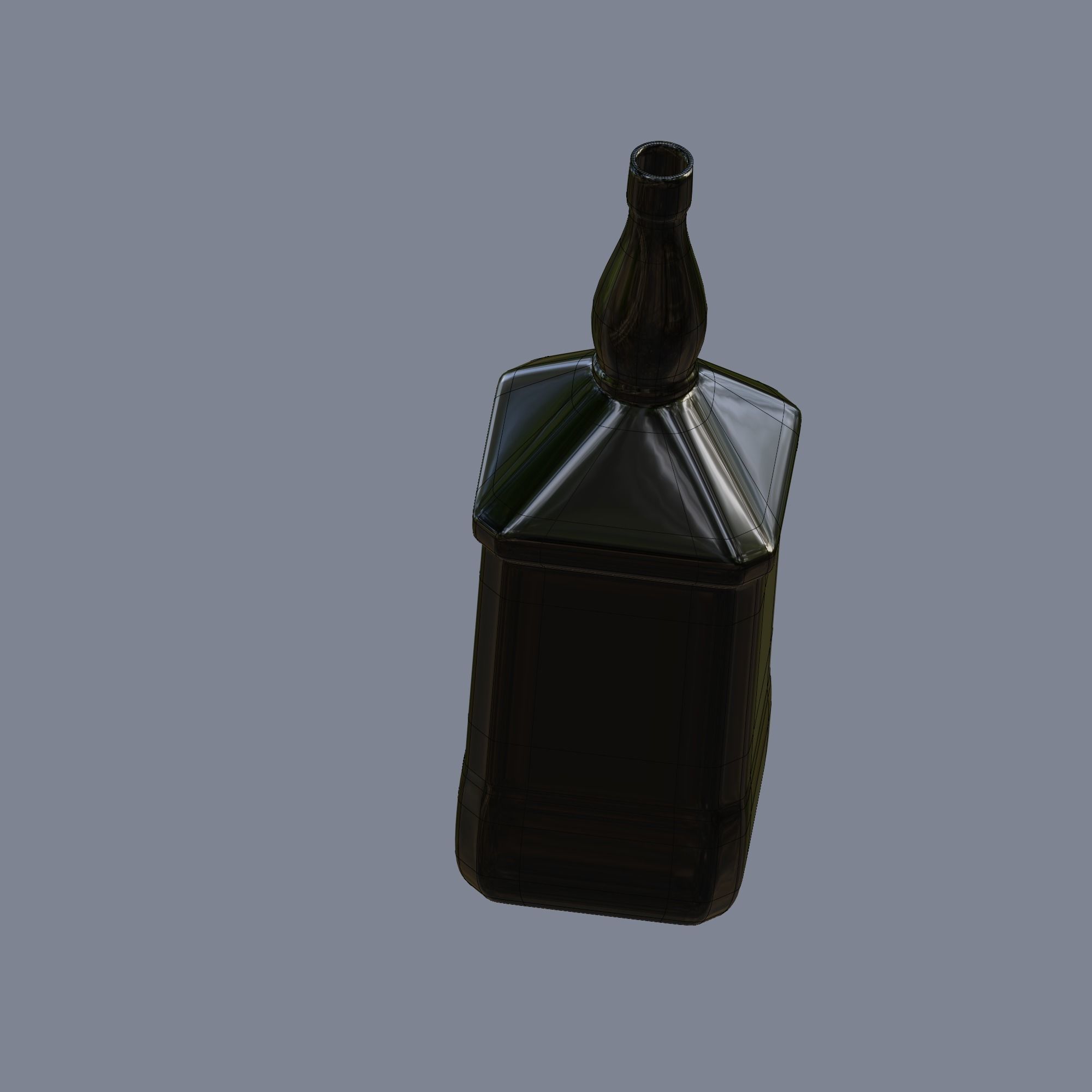 Whiskey glass bottle floating in air 3D model_11