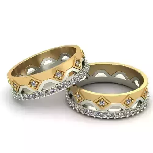 Eternity Double Rings With Gems Sets of 8 Sizes