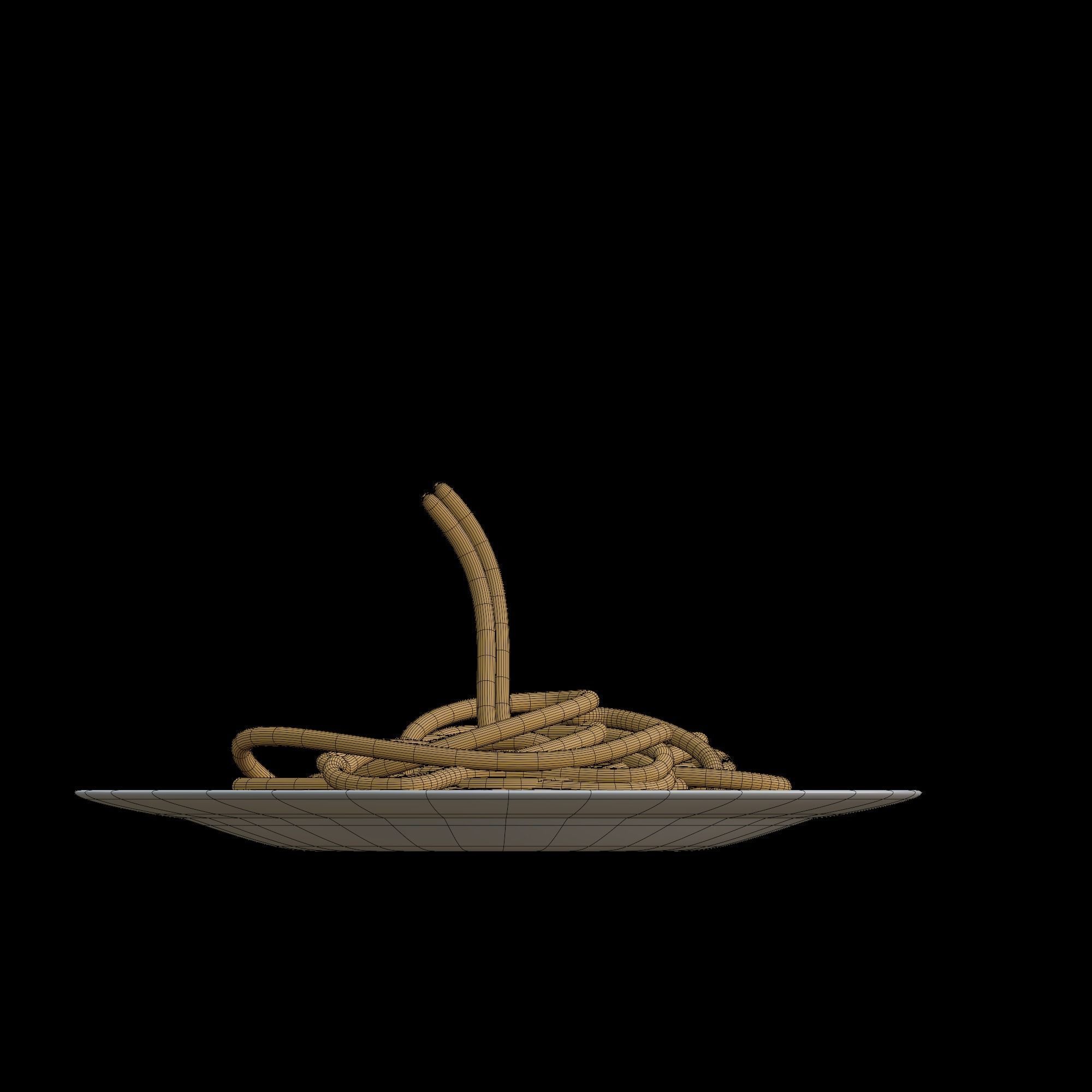 Pasta spaghetti on plate - 3D model_7