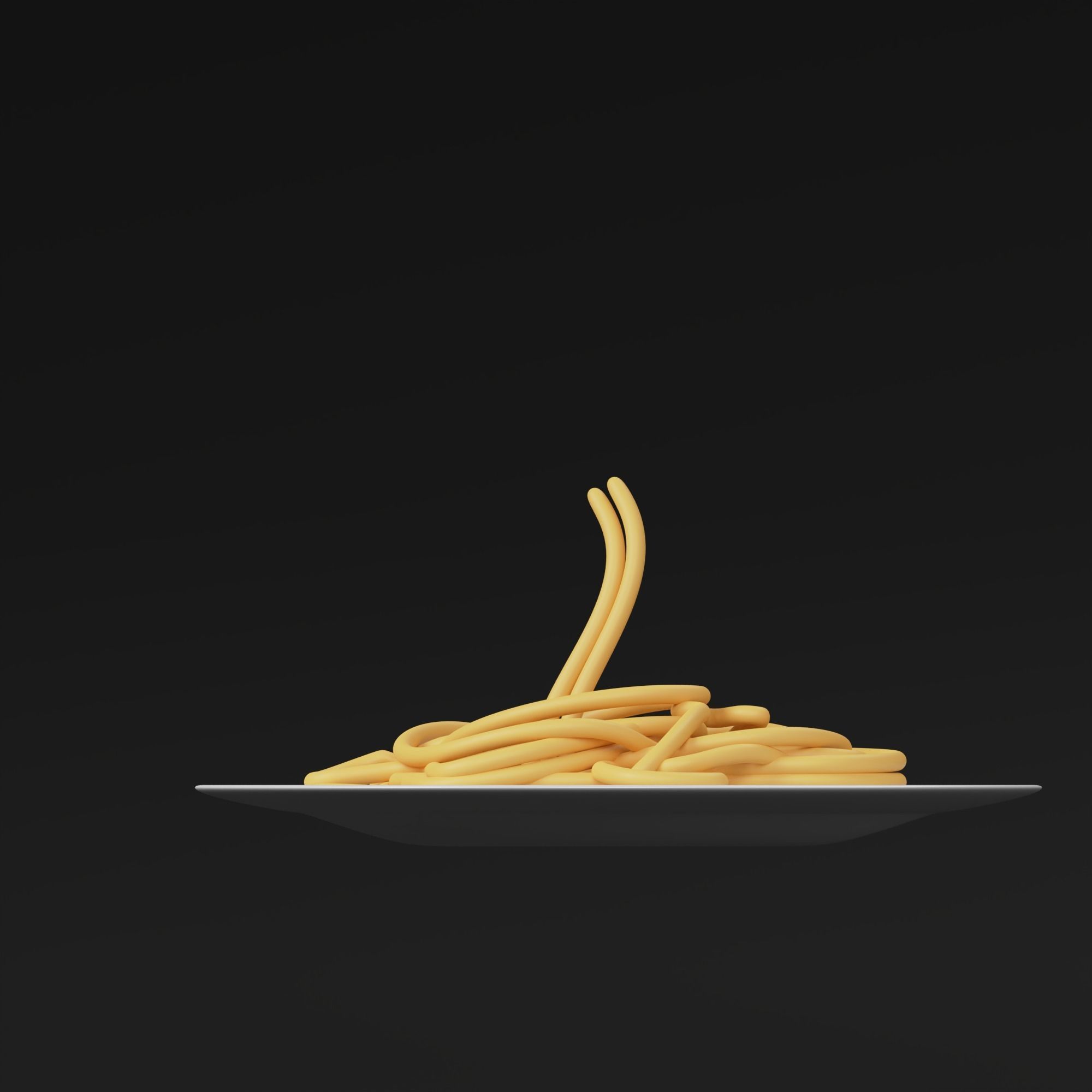 Pasta spaghetti on plate - 3D model_2