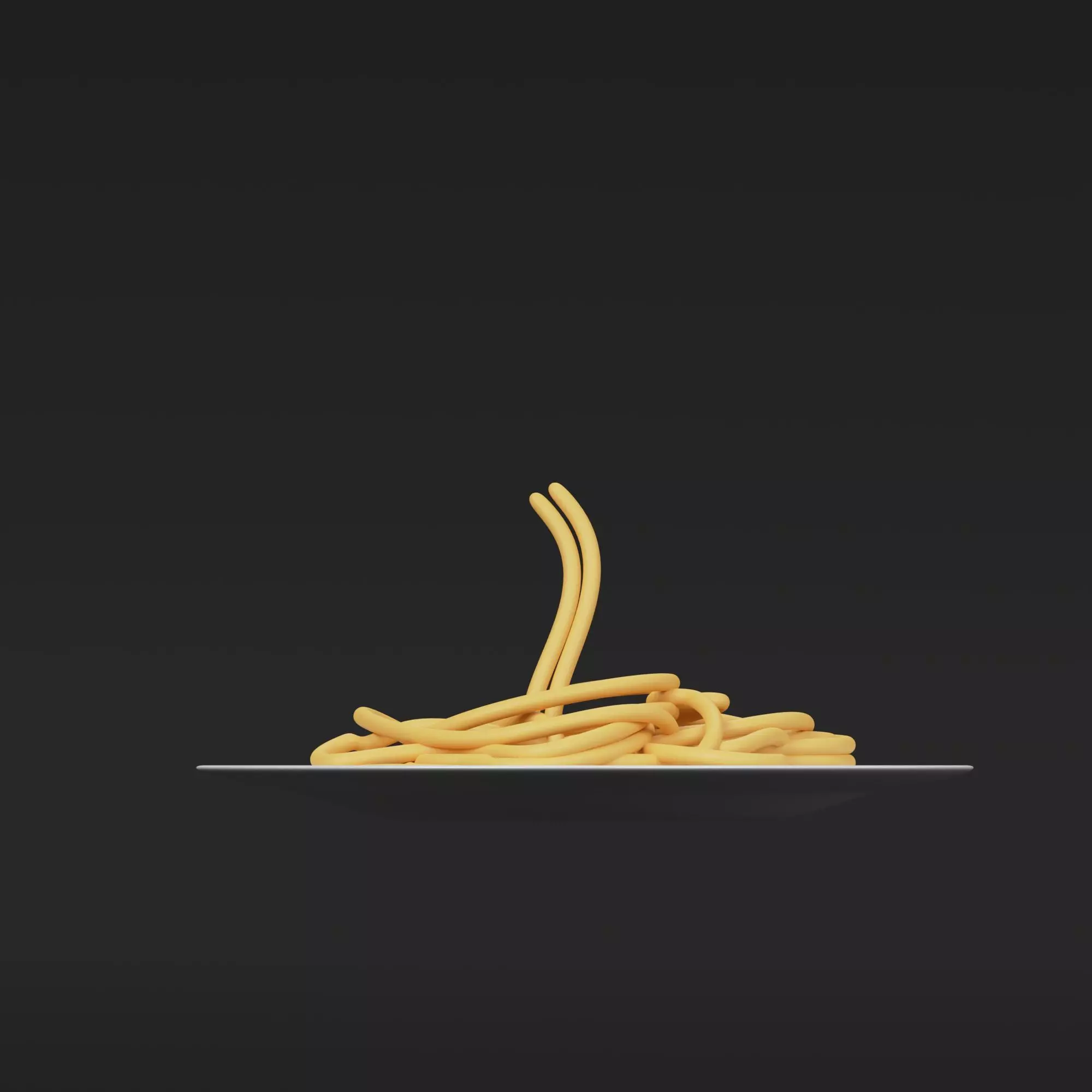 Pasta spaghetti on plate - 3D model_0