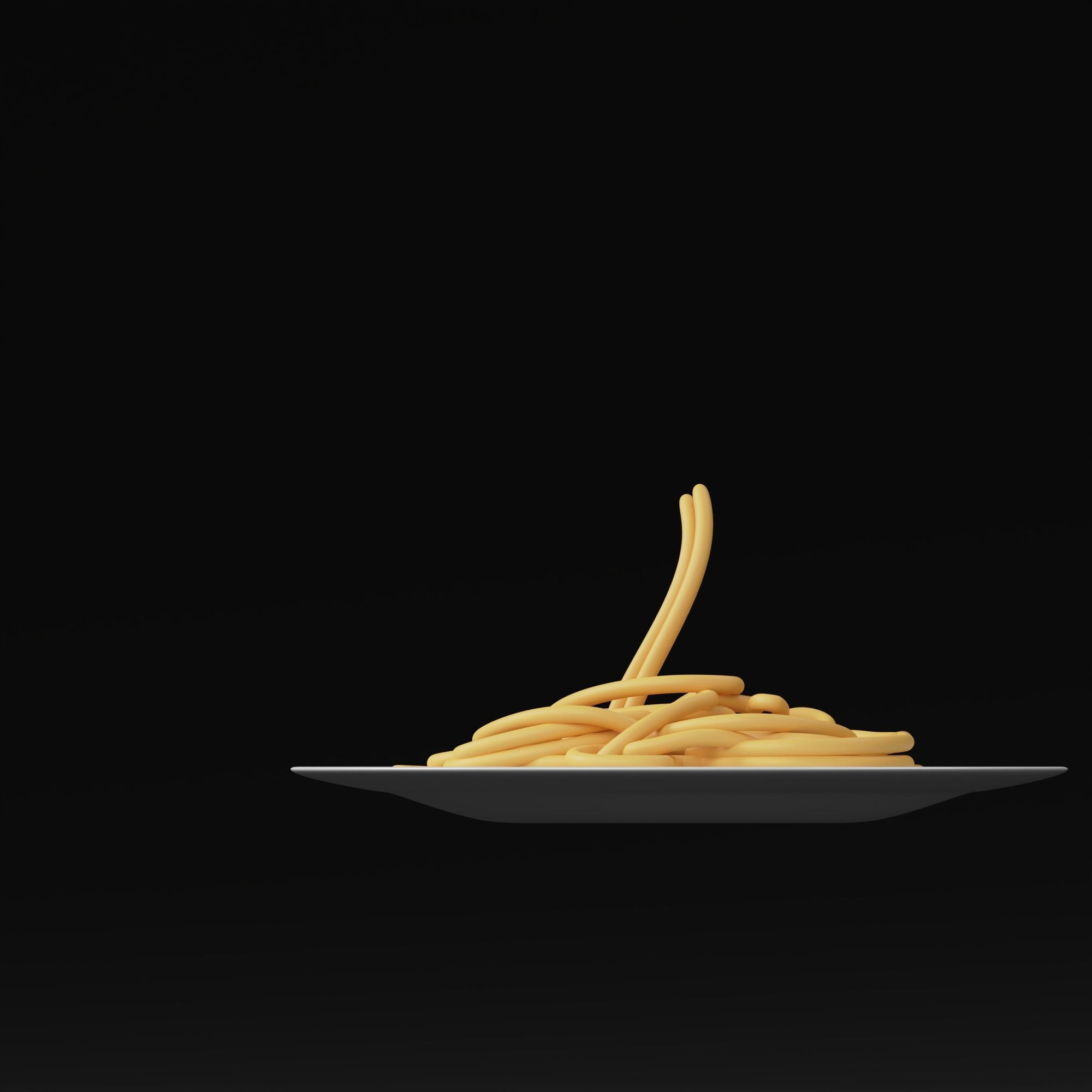Pasta spaghetti on plate - 3D model_5