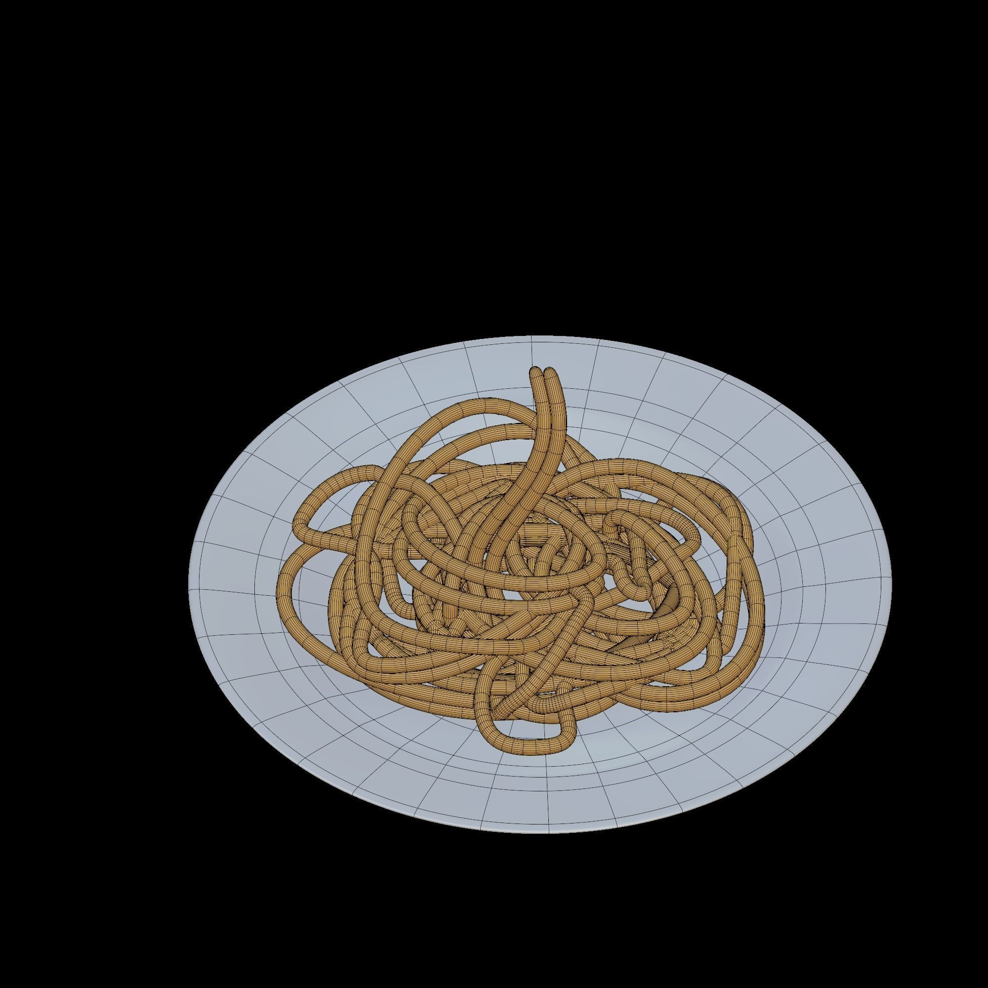 Pasta spaghetti on plate - 3D model_9