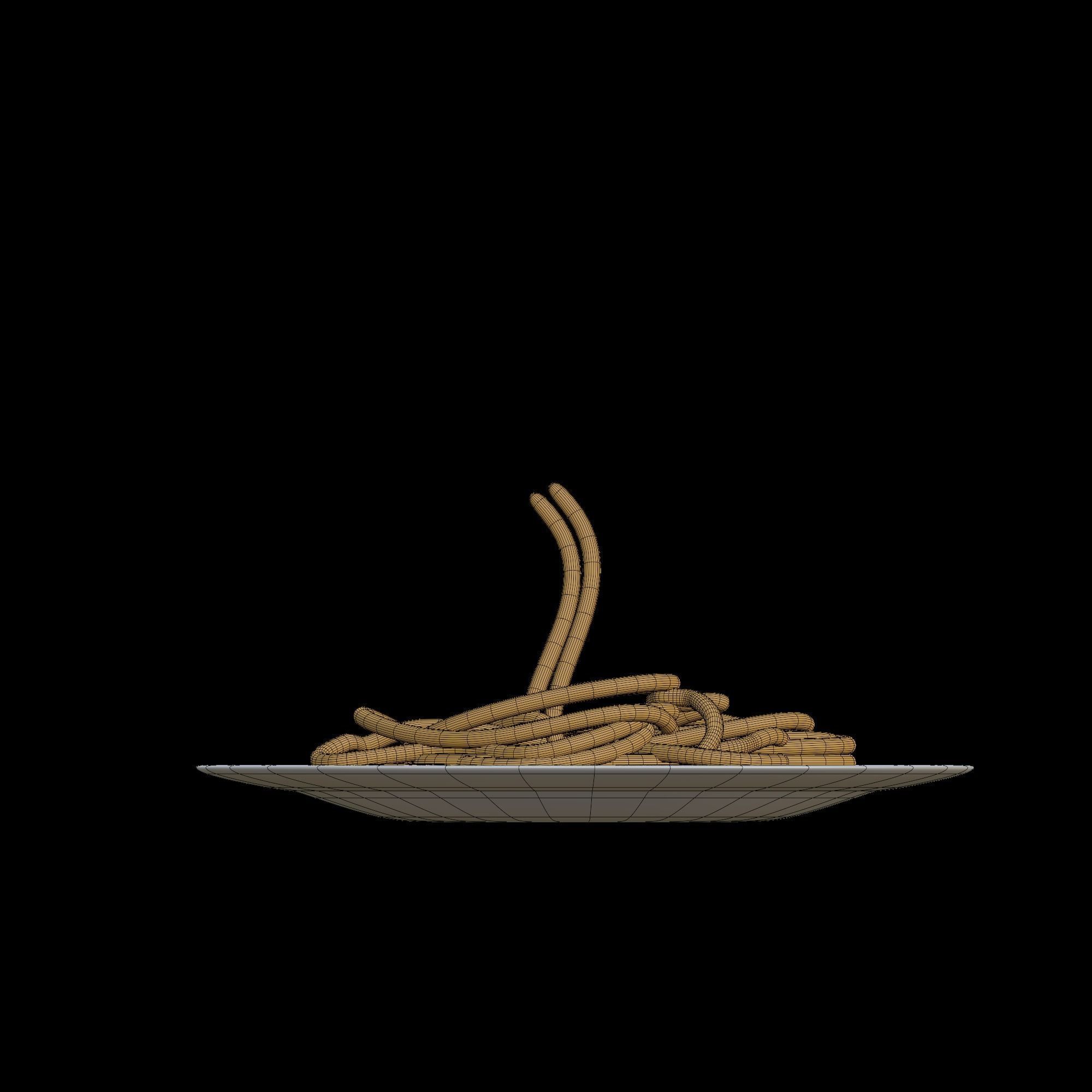 Pasta spaghetti on plate - 3D model_13