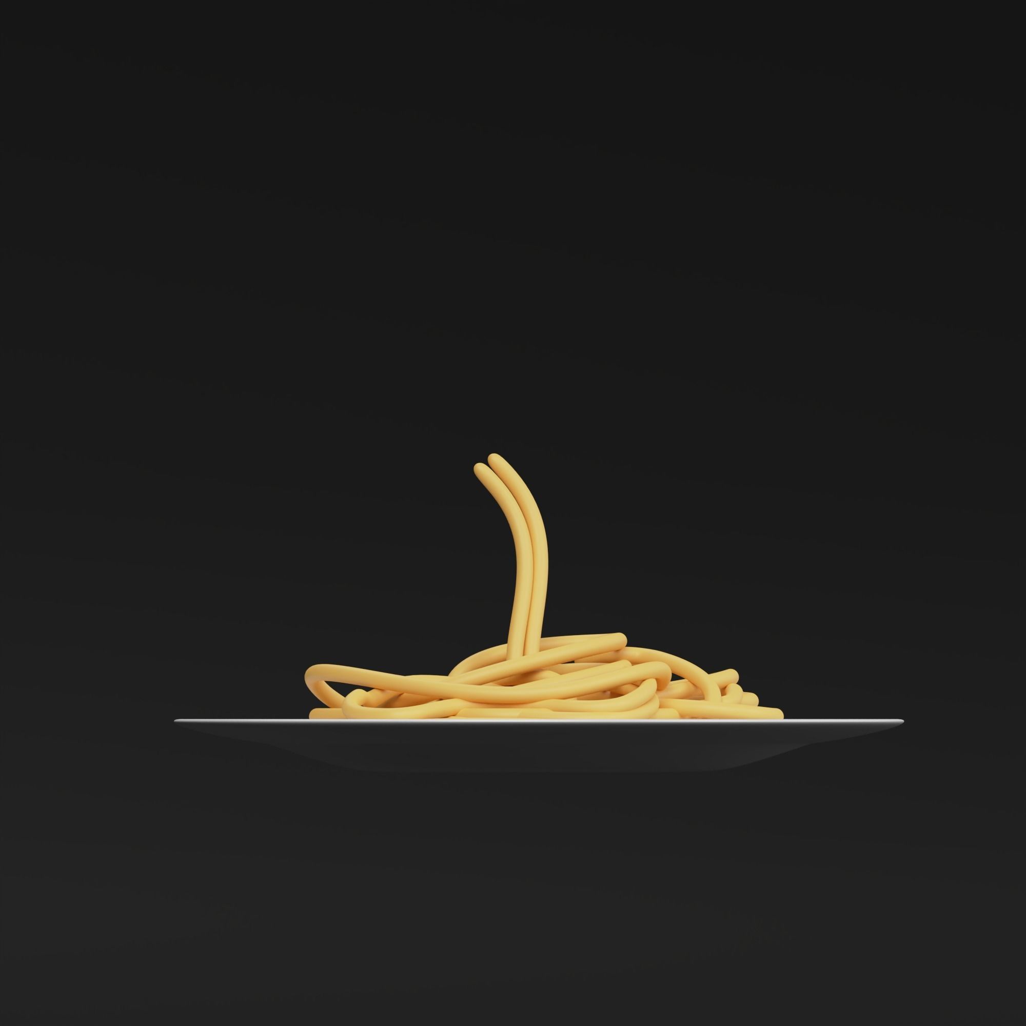 Pasta spaghetti on plate - 3D model_3
