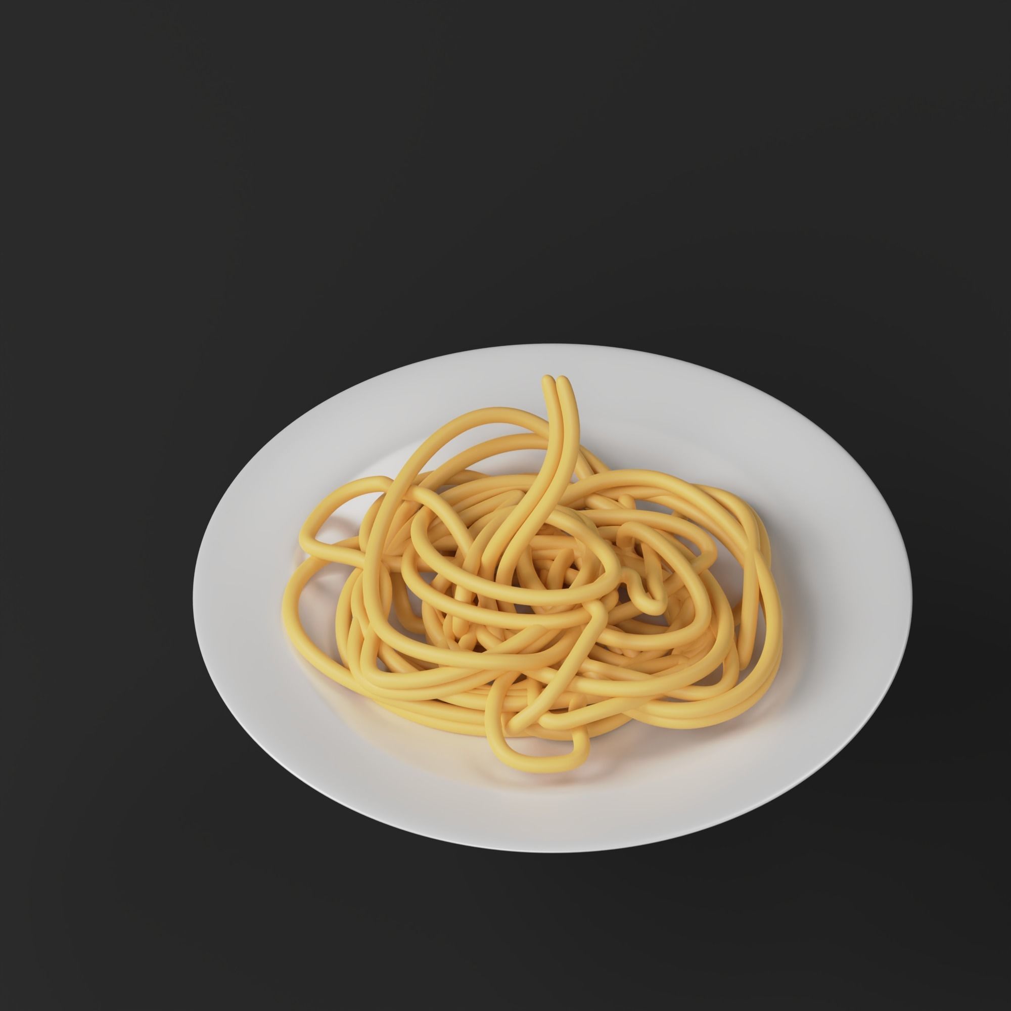 Pasta spaghetti on plate - 3D model_4