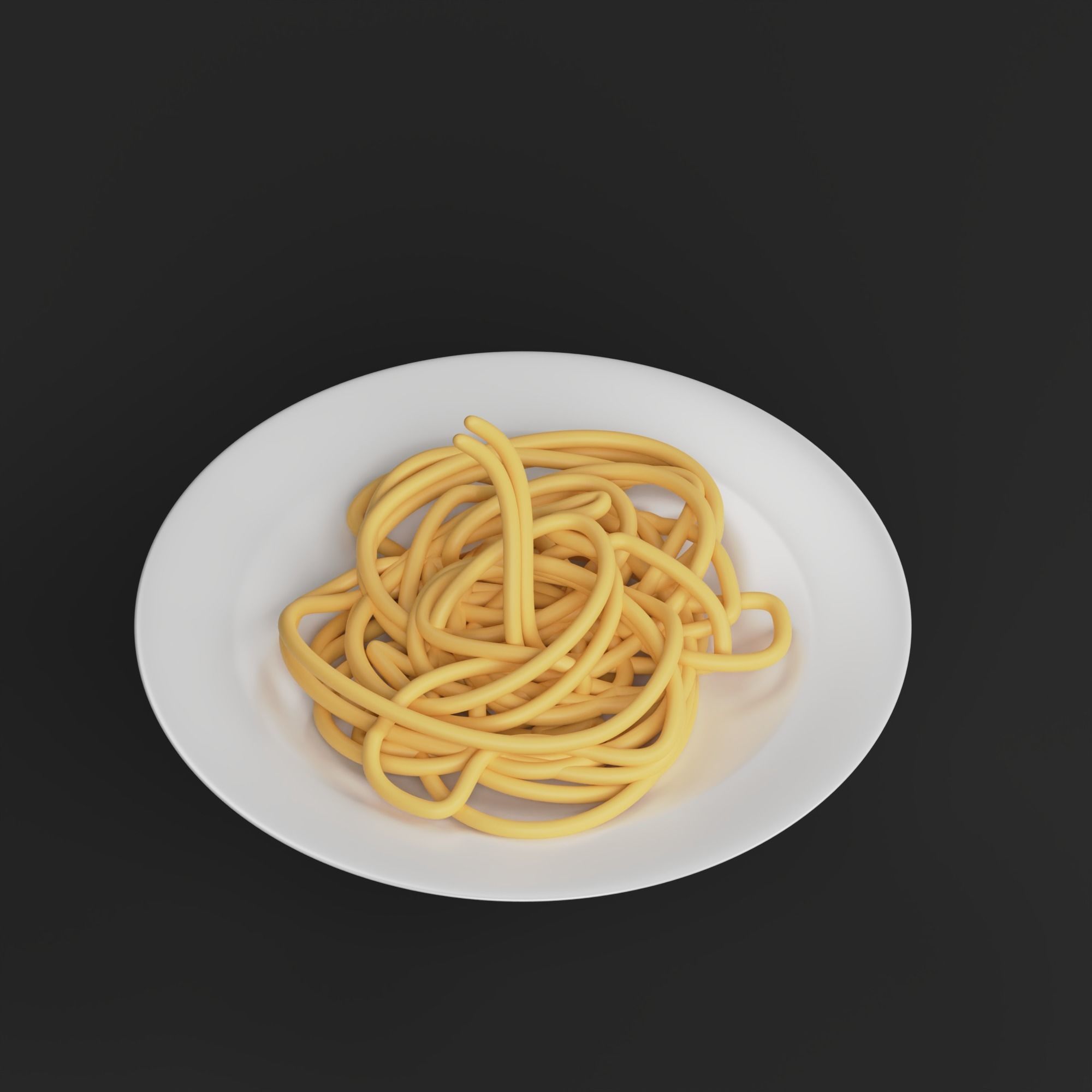 Pasta spaghetti on plate - 3D model_1